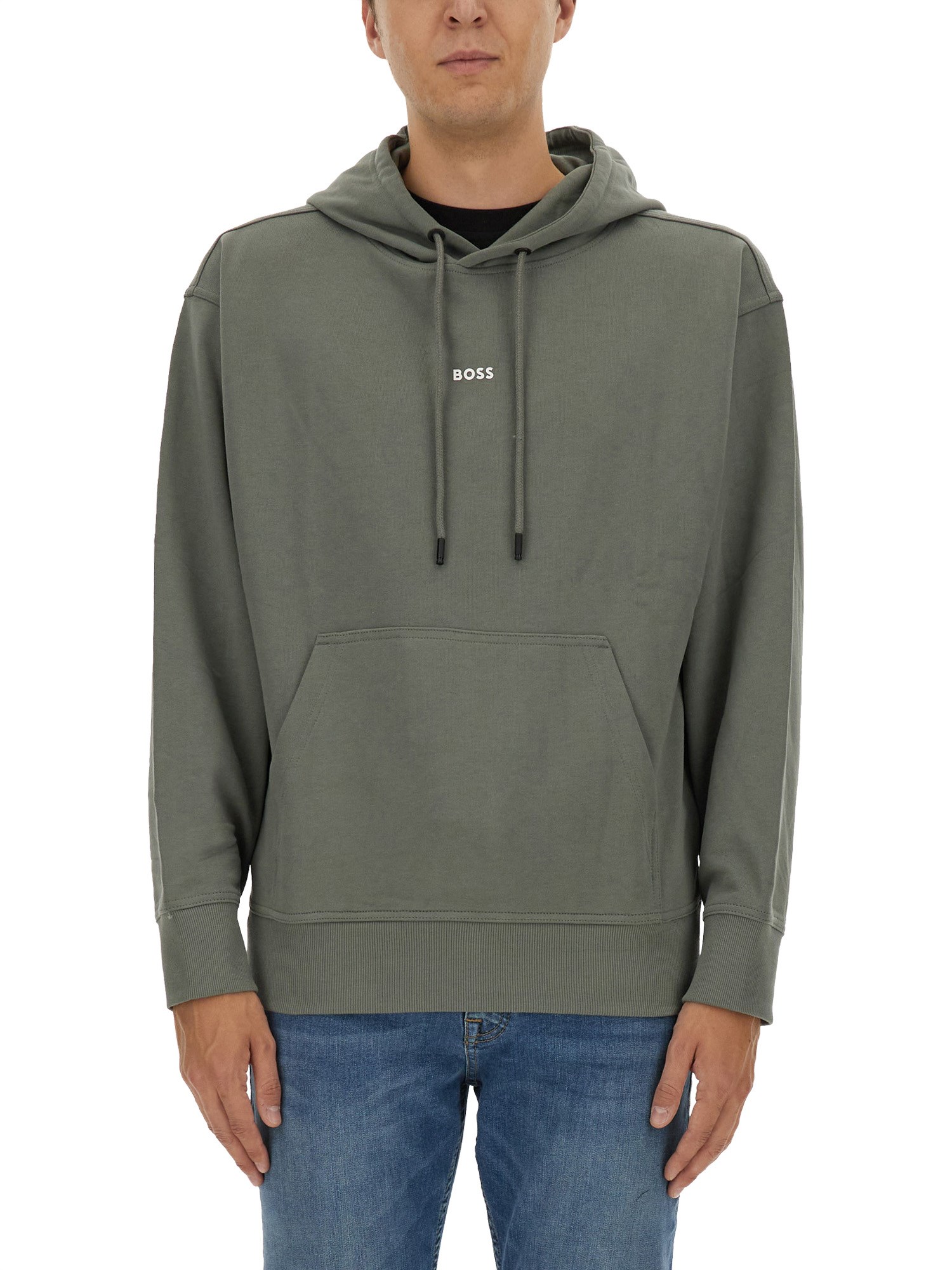 Shop Hugo Boss Sweatshirt With Logo In Grey