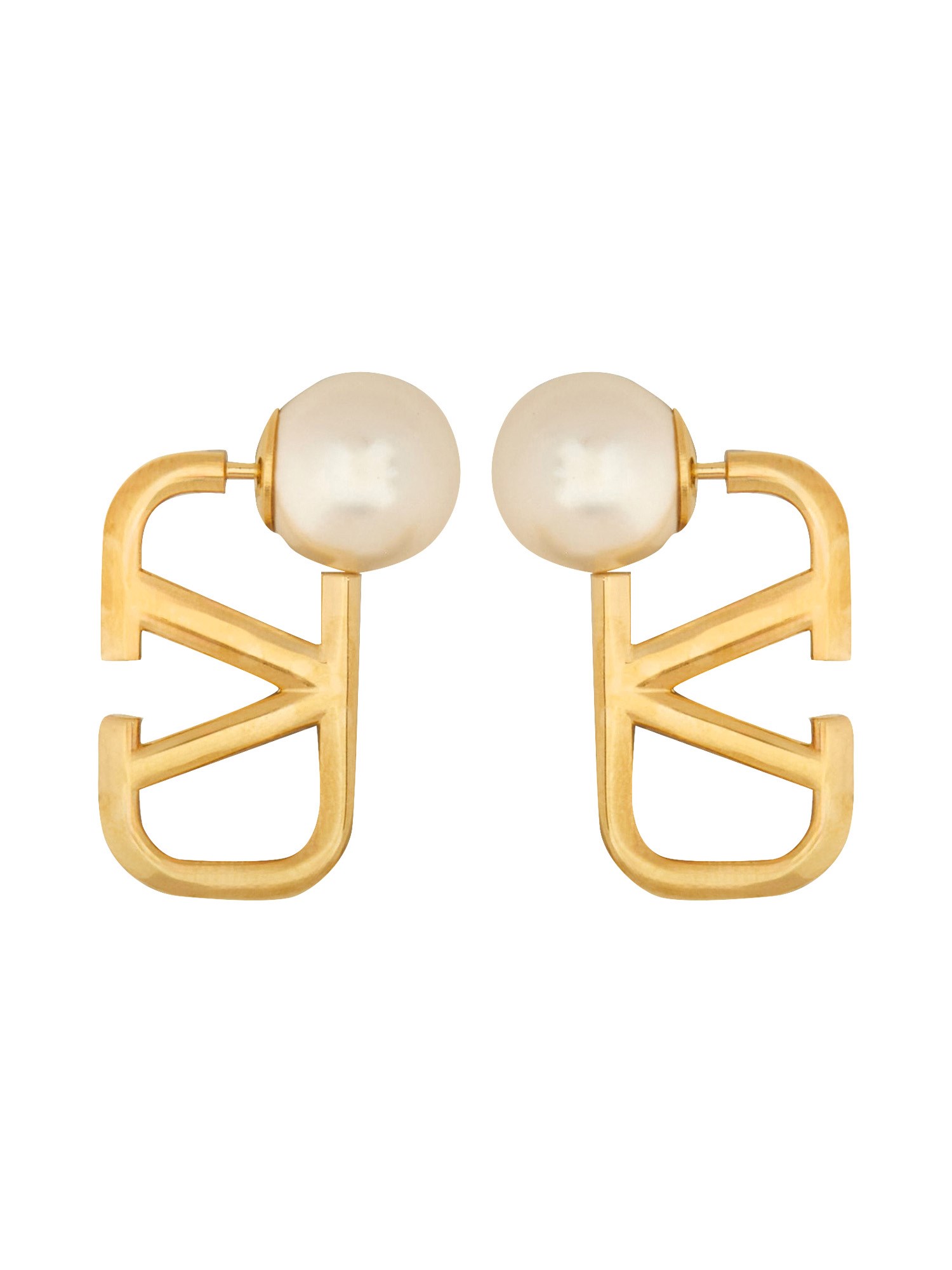 Shop Valentino Signature Vlogo Earring In Gold