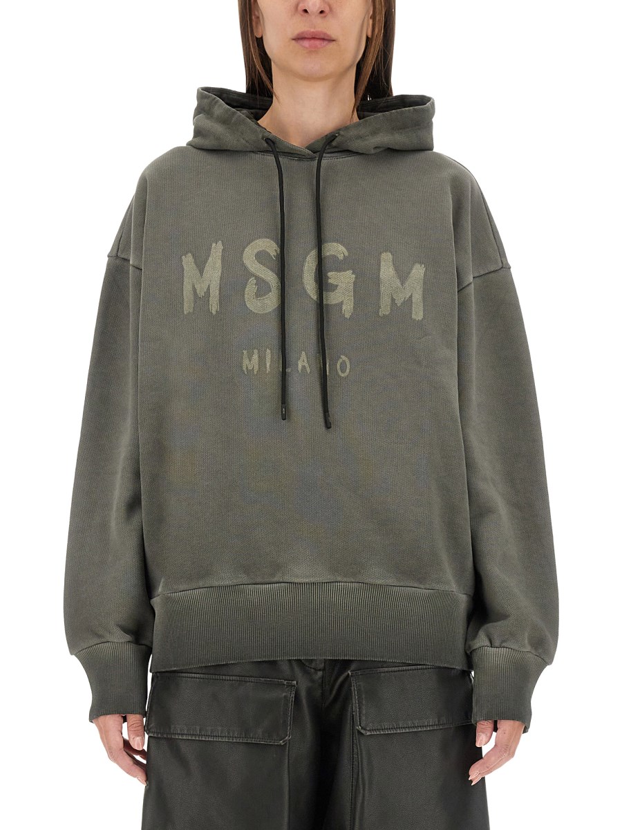 MSGM FELPA IN COTONE CON LOGO