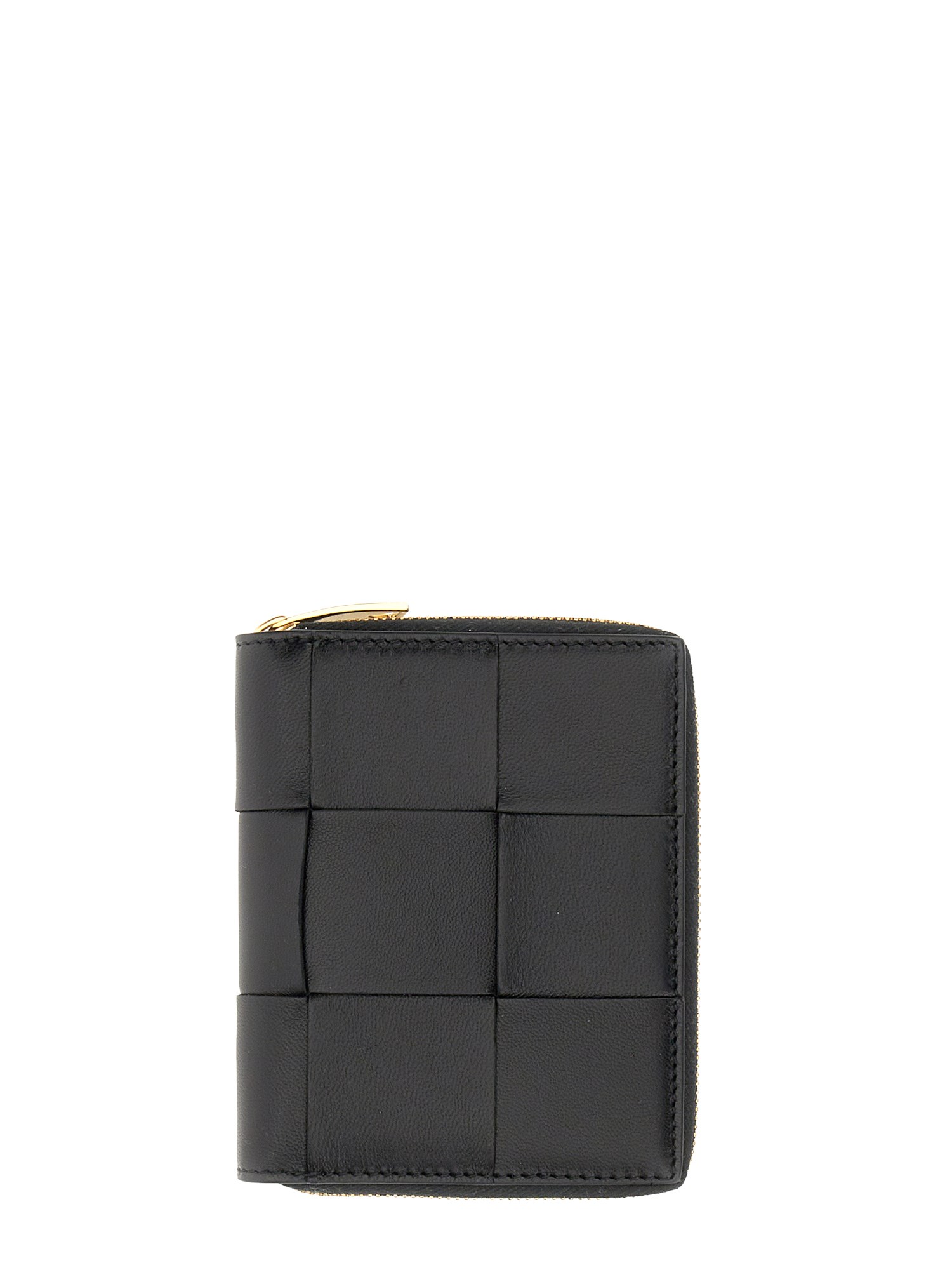Shop Bottega Veneta Braided Wallet In Black