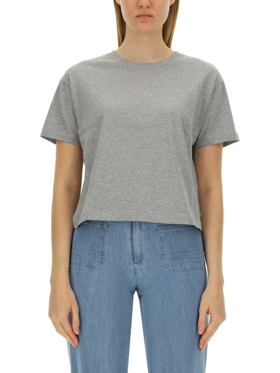 A.P.C. T-SHIRT CON LOGO IN COTONE