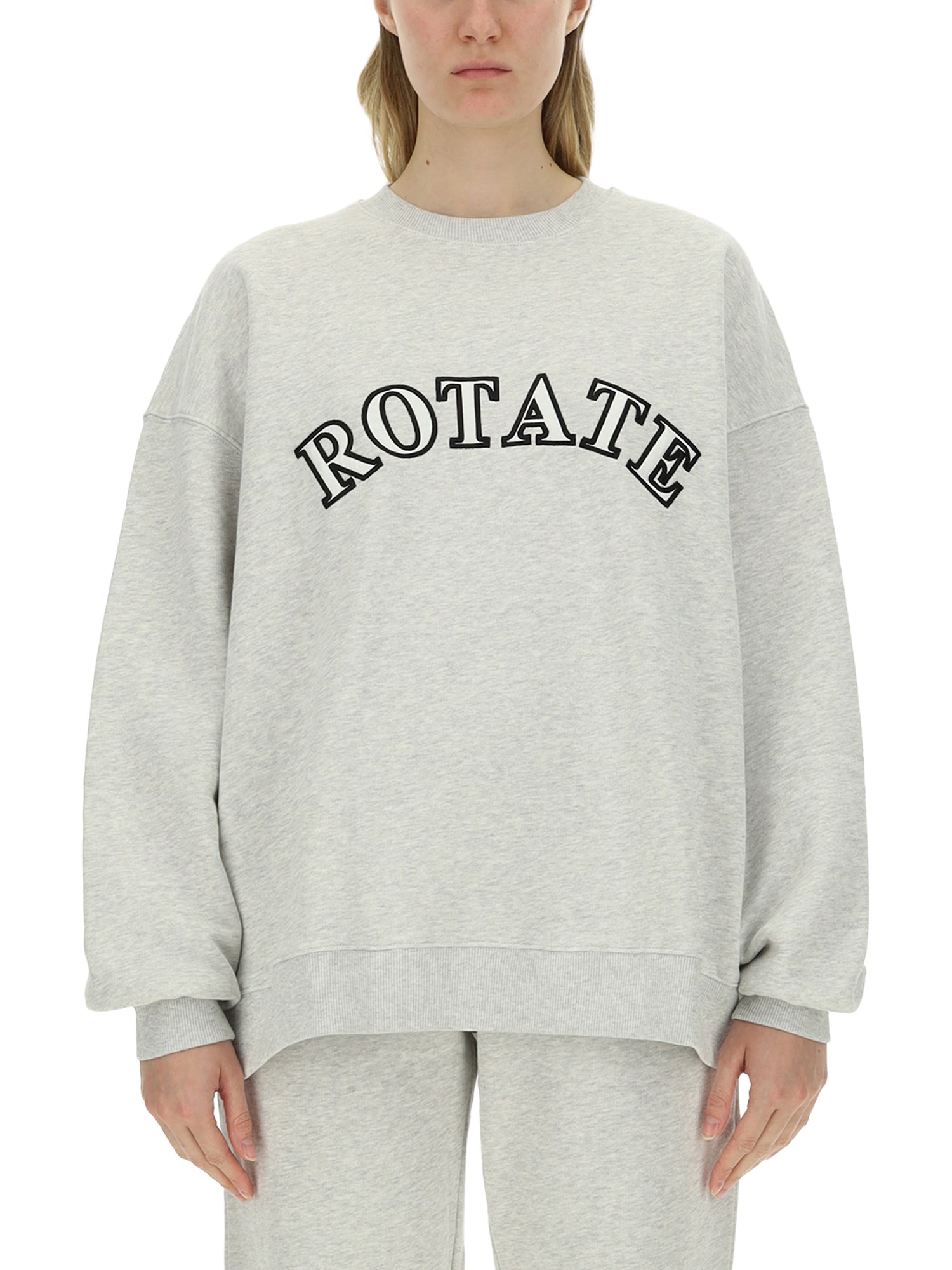 Shop Rotate Birger Christensen Sweatshirt With Logo In Grey