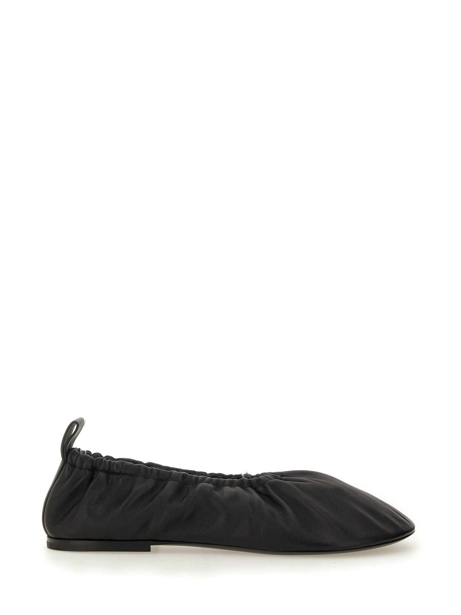 Jil Sander Nappa Ballerina Flats With Subtle Heel In Black