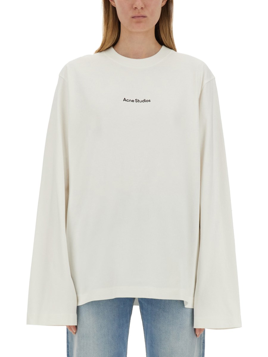 ACNE STUDIOS T-SHIRT IN JERSEY DI COTONE CON STAMPA LOGO