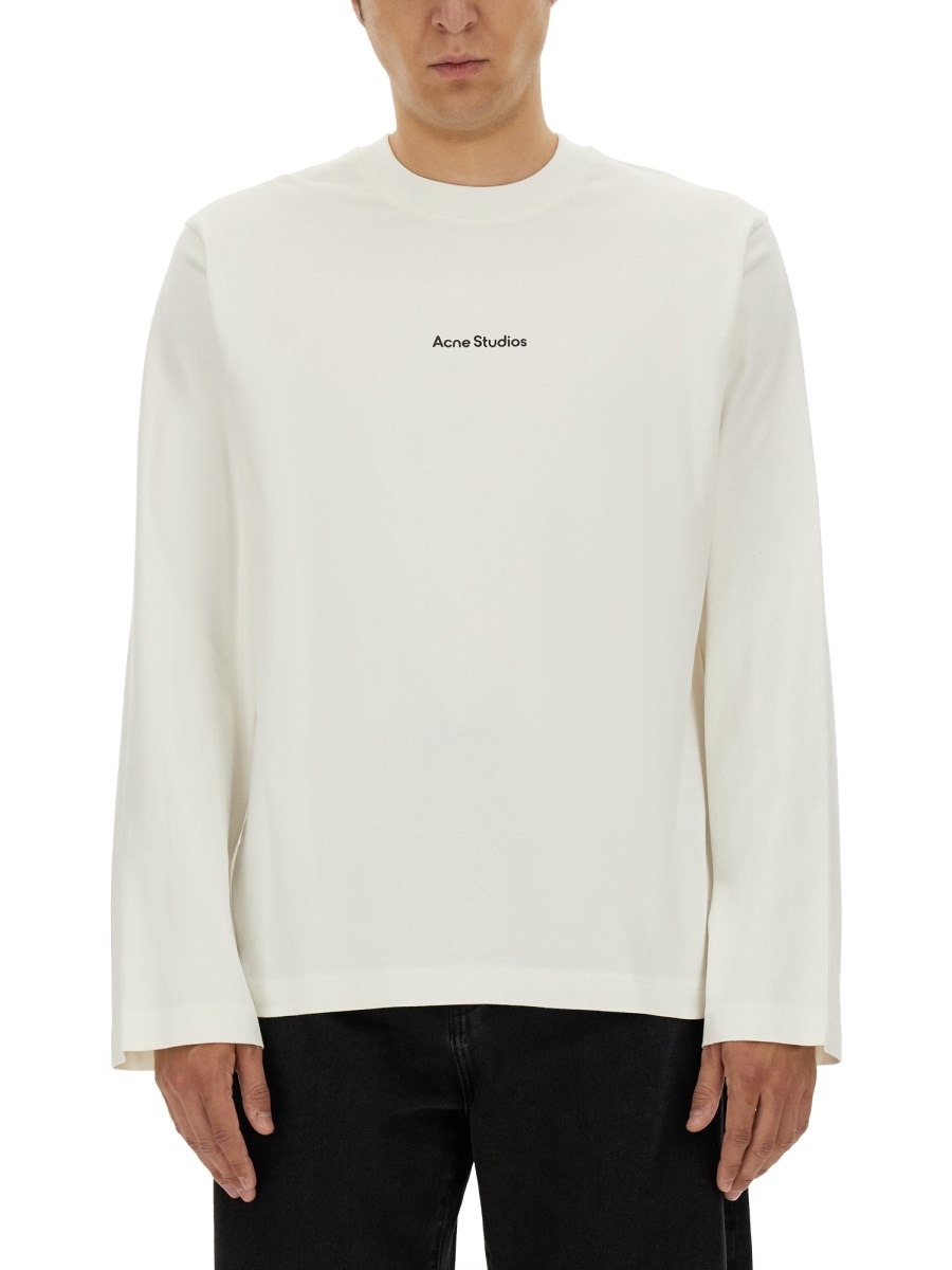 ACNE STUDIOS T-SHIRT IN JERSEY DI COTONE CON STAMPA LOGO