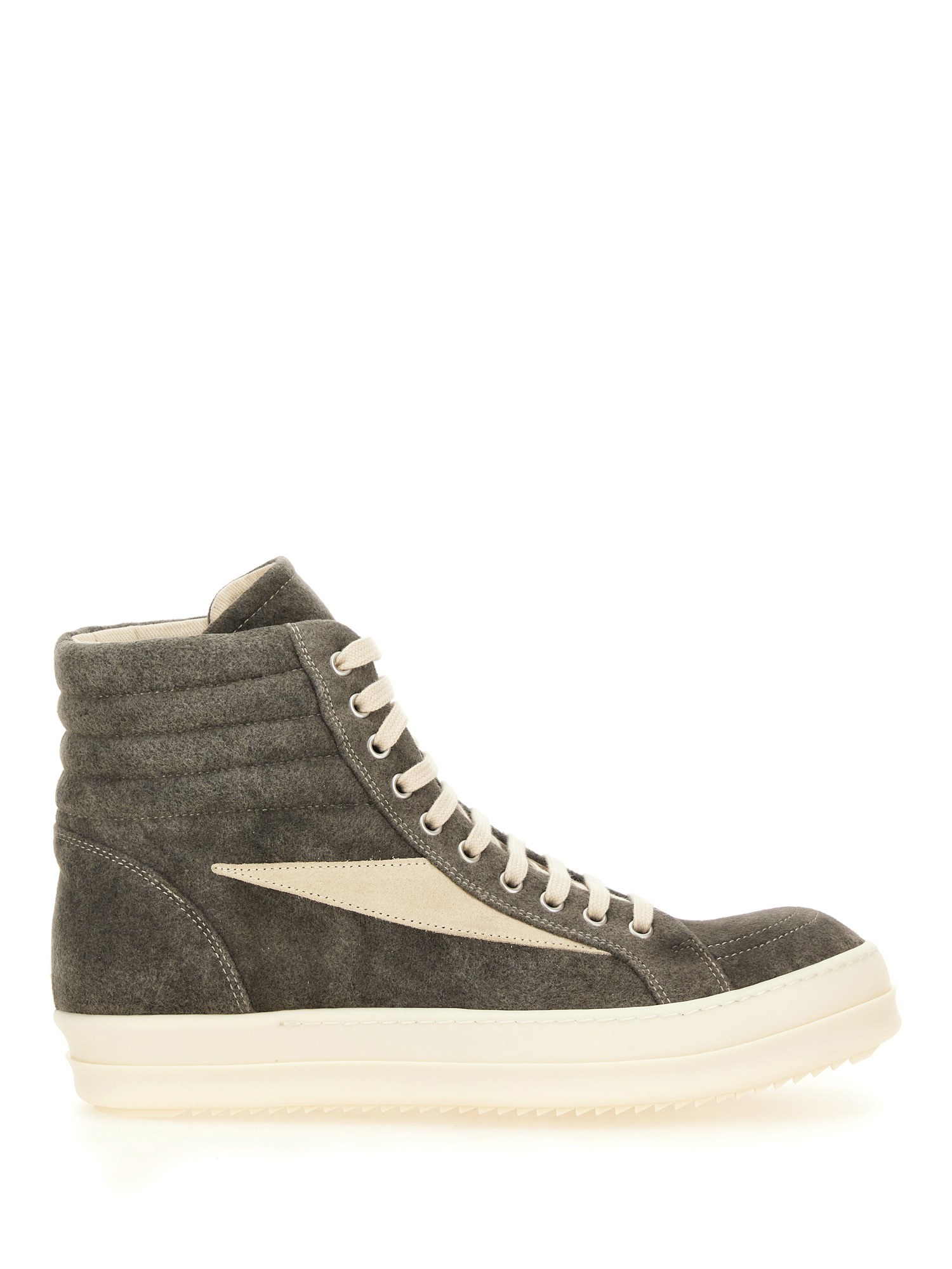 Rick Owens Drkshdw Drkshdw By Rick Owens High-top Sneakers With Calf Leather Accents In Beige