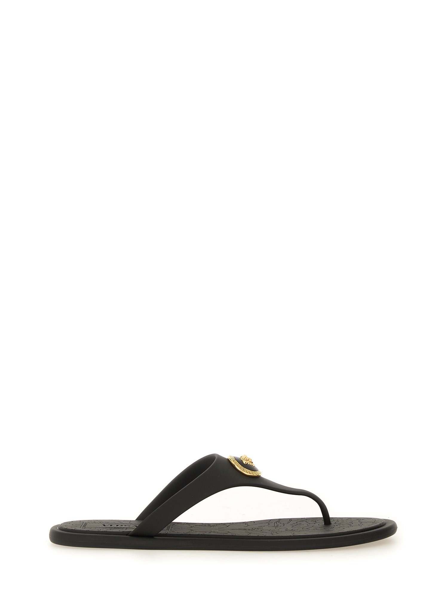 Shop Versace Thong Sandal "alia" In Black