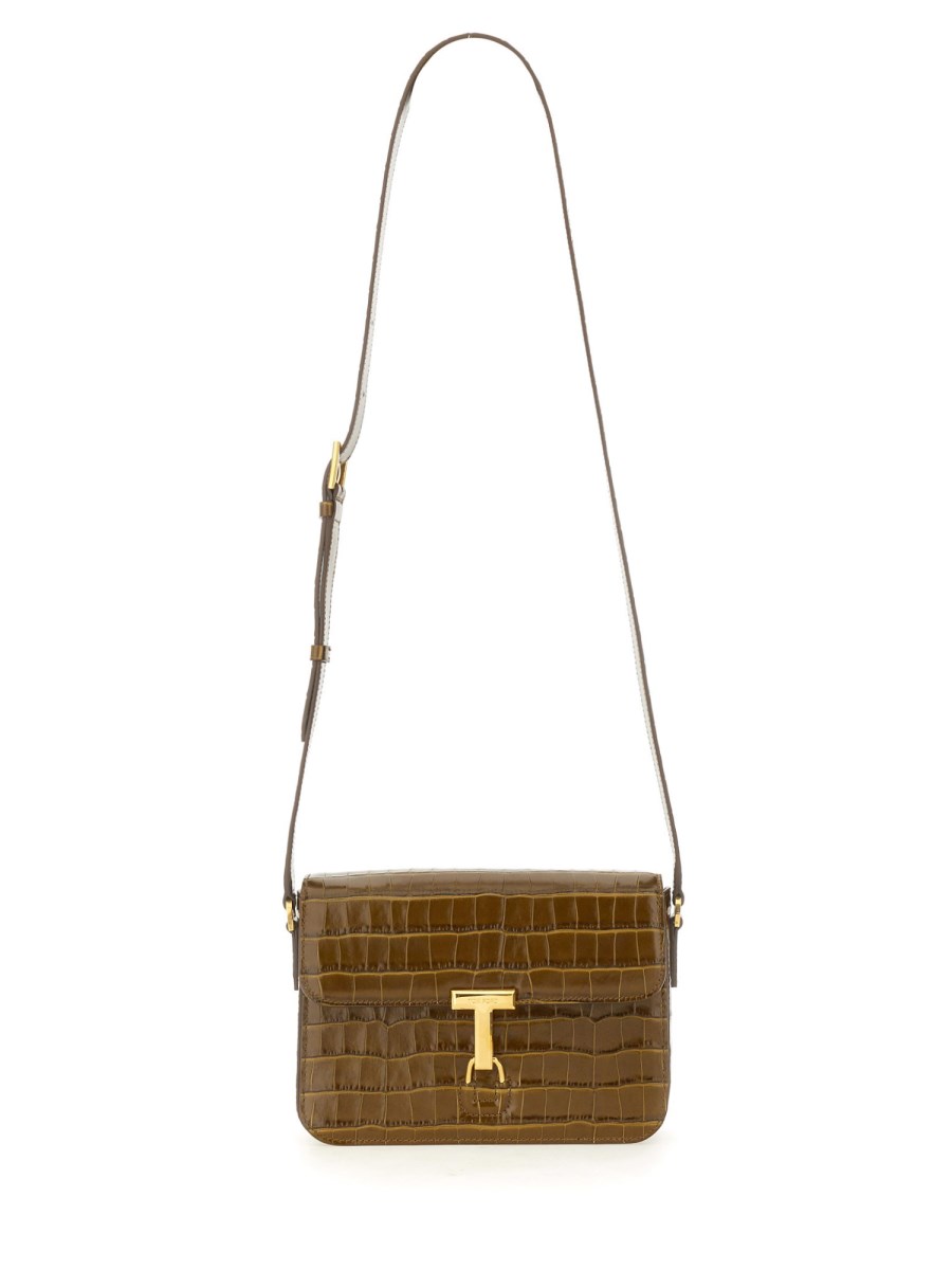 TOM FORD BORSA IN PELLE CON STAMPA COCCO E LOGO