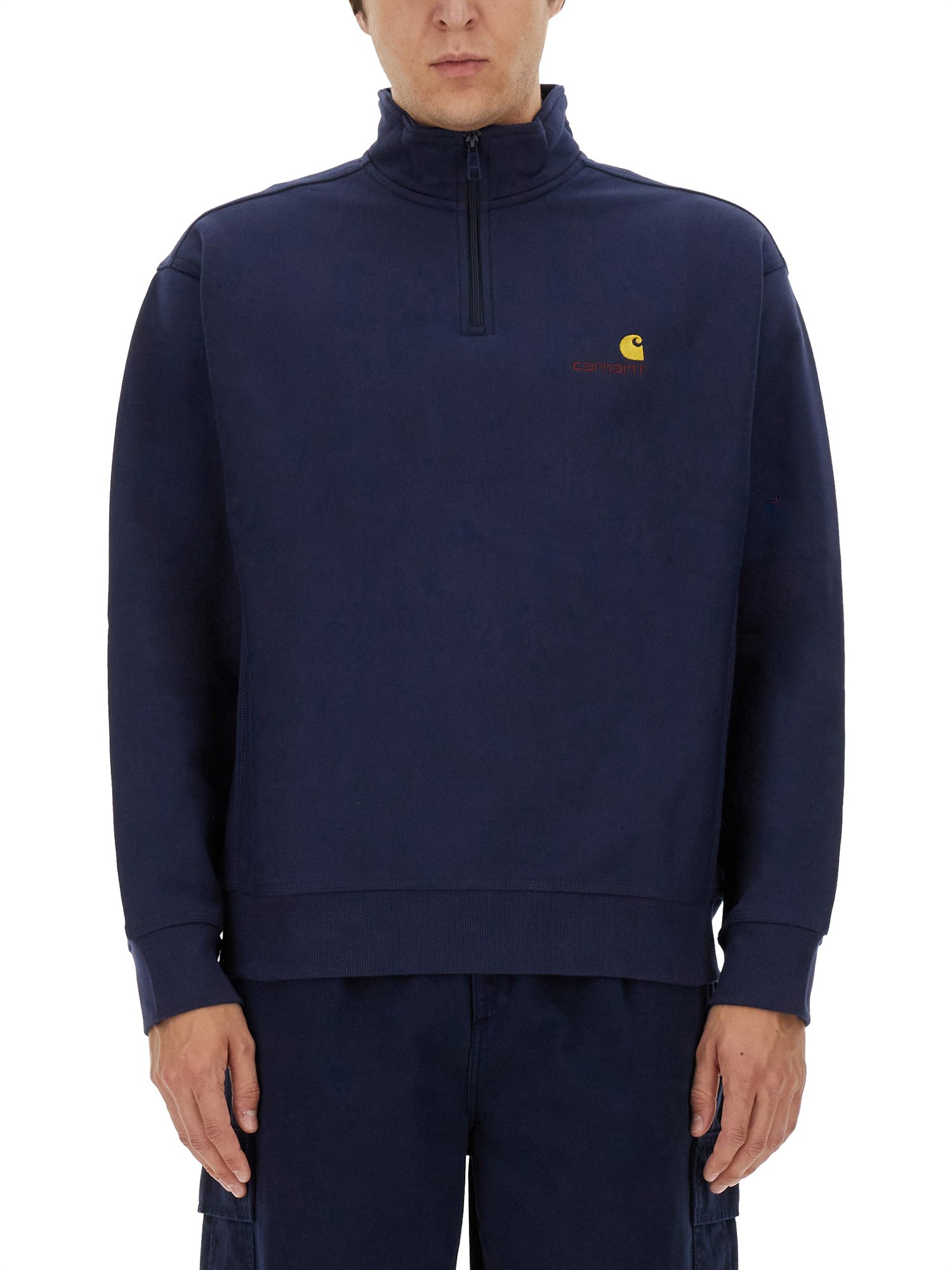 Shop Carhartt Sweatshirt With Logo In Blue