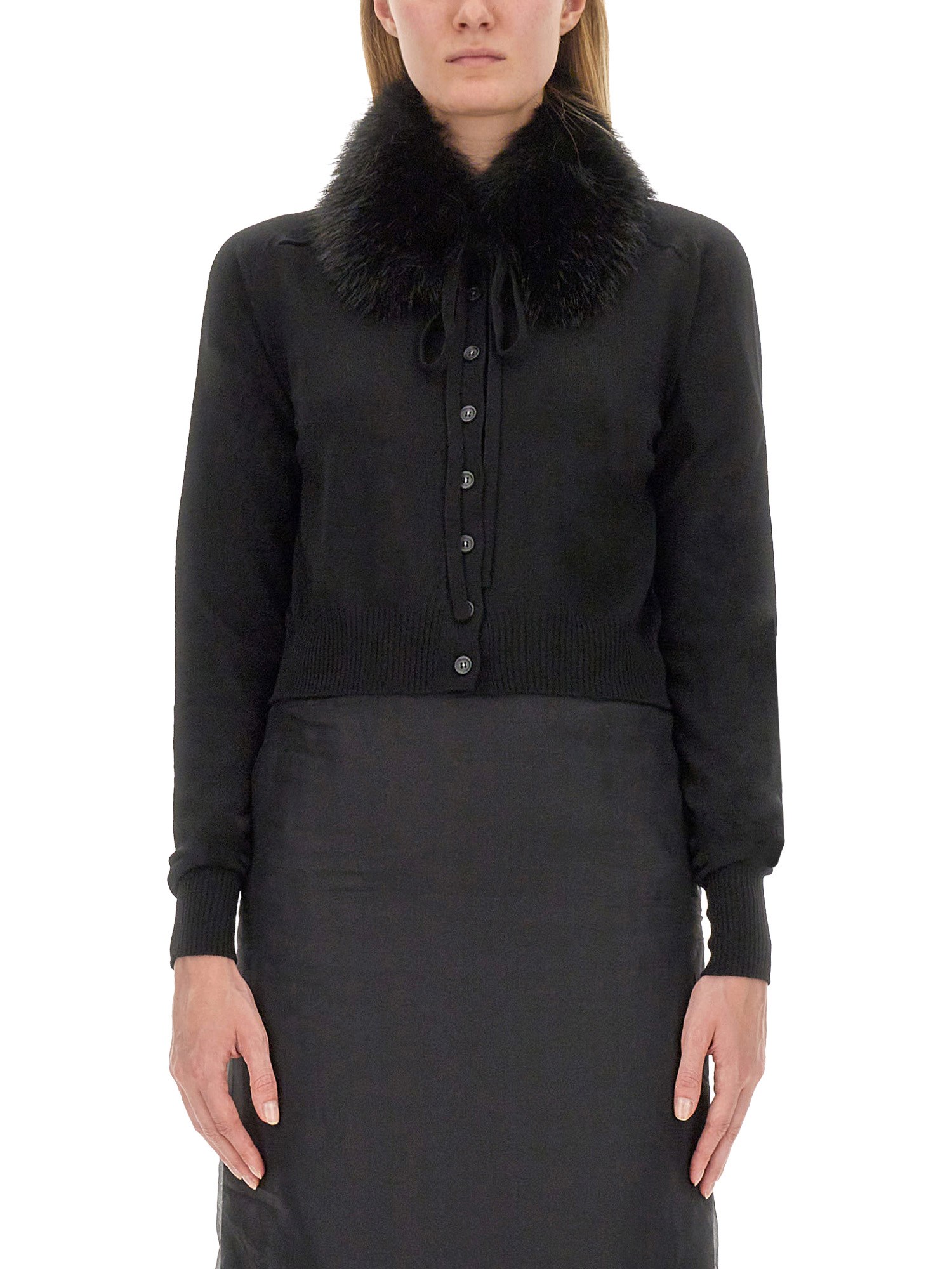Sportmax Sport Detachable-collar Cardigan In Black
