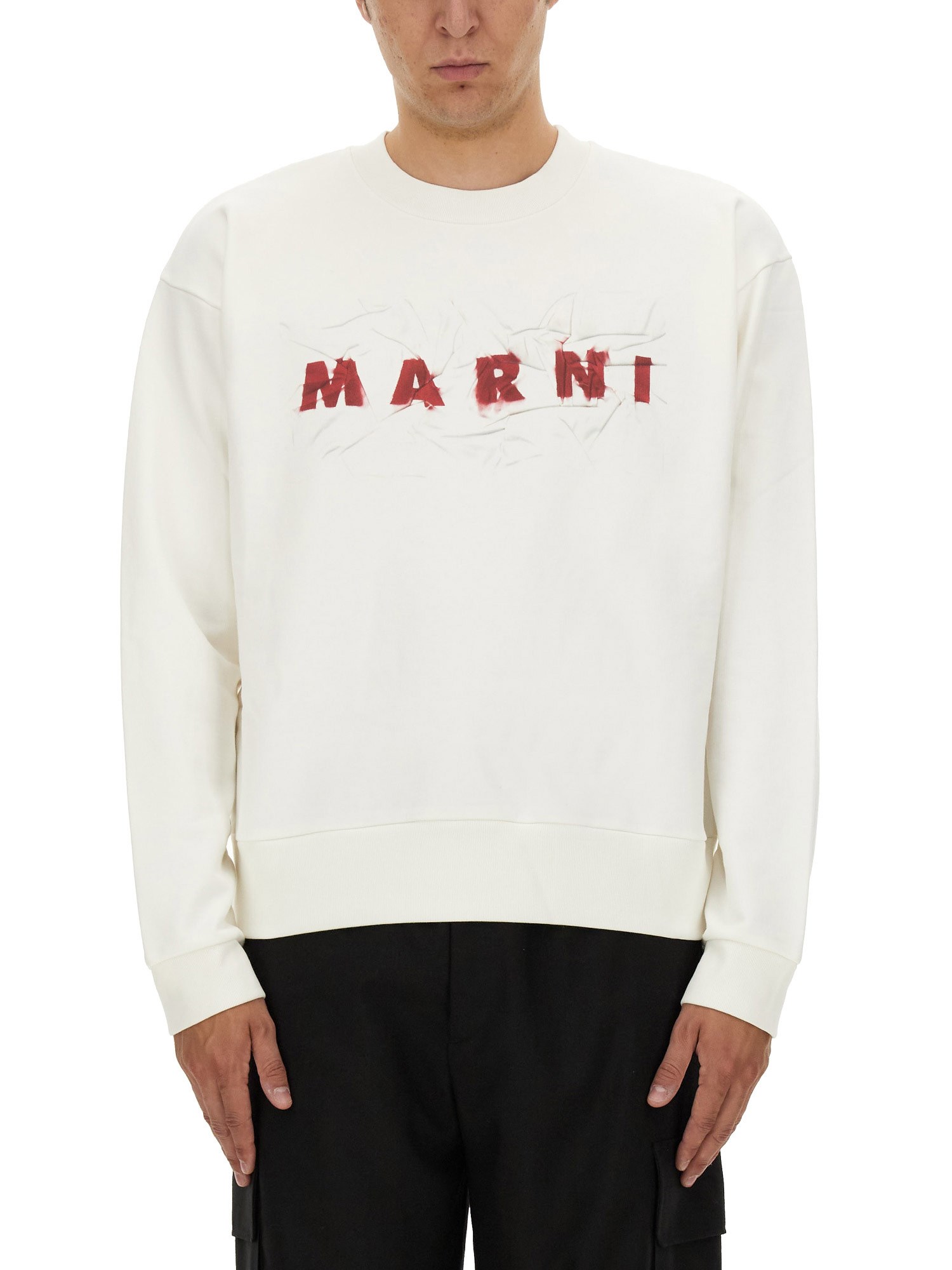 Shop Marni Sweatshirt With Logo In White