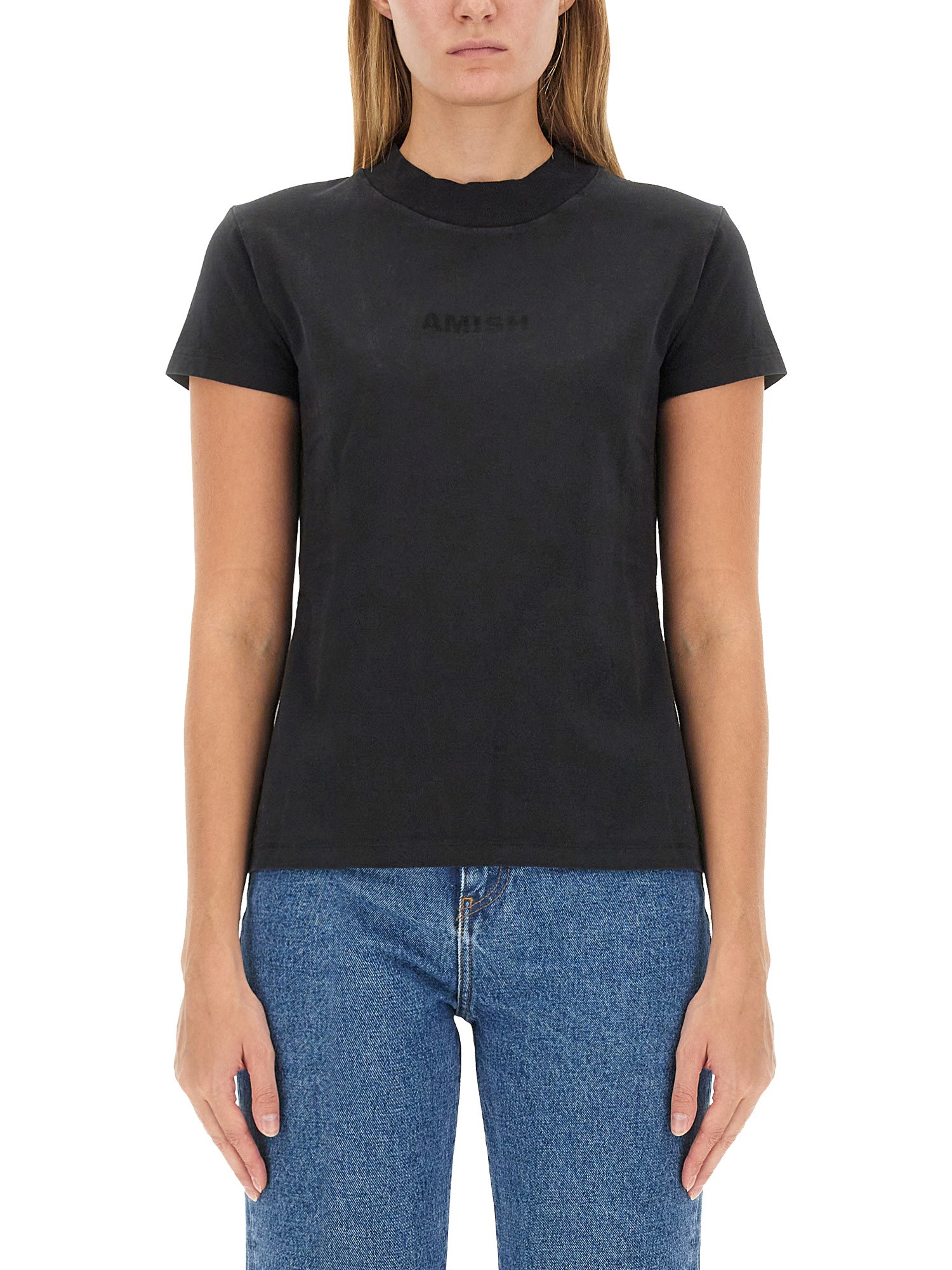 Shop Amish T-shirt With Logo In Black