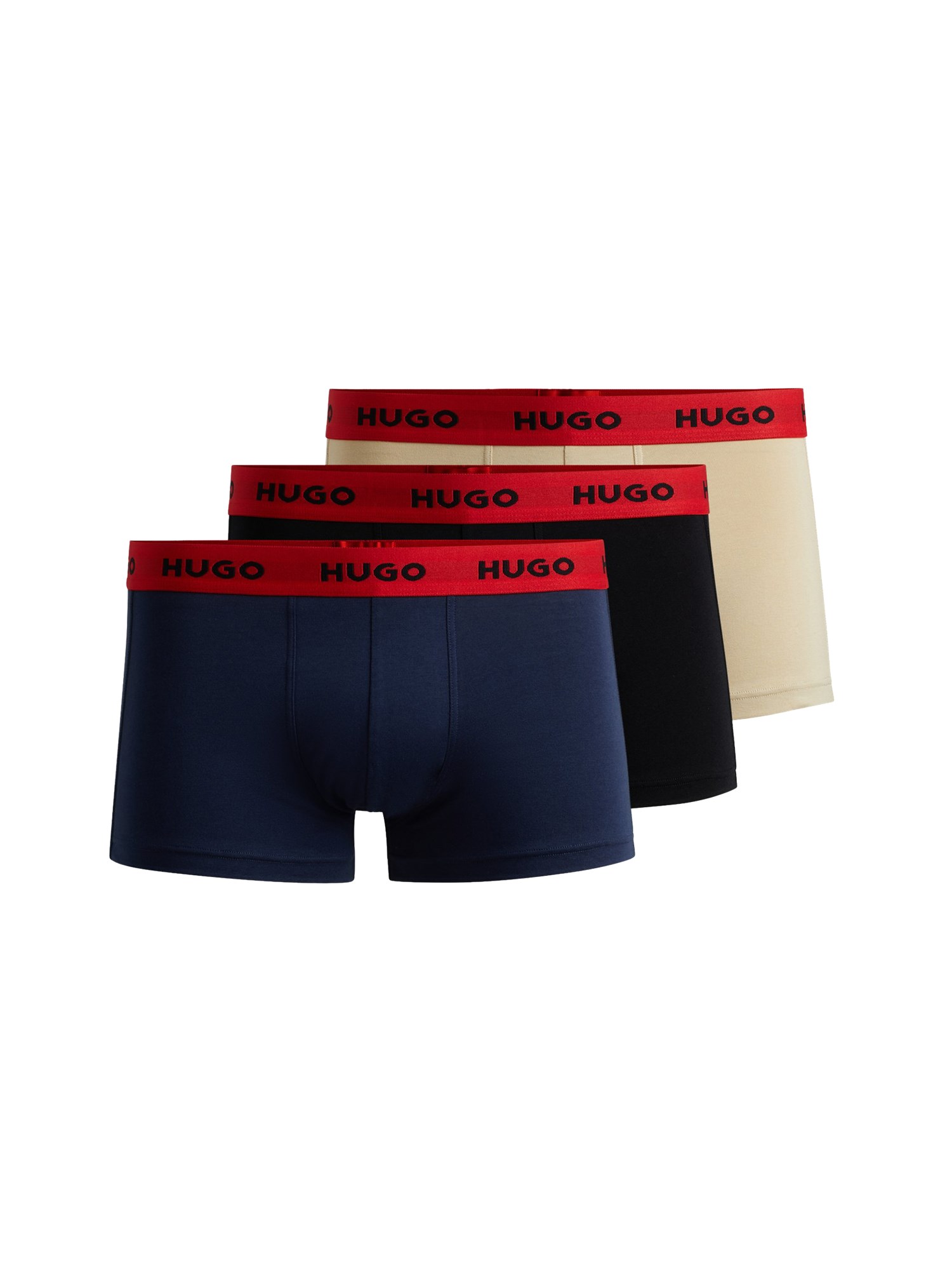 Shop Hugo Pack Of Three Boxers In Multicolour