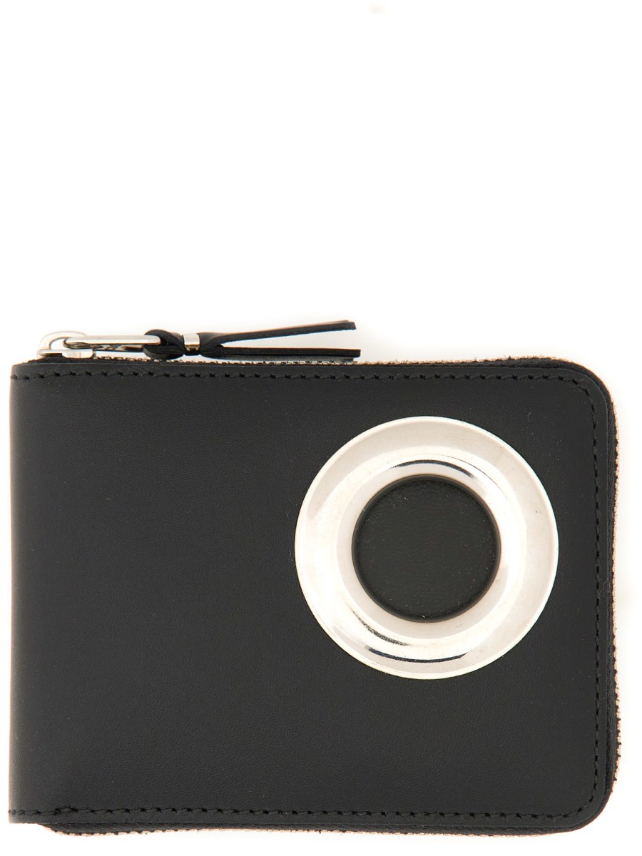 COMME DES GARCONS WALLET PORTAFOGLIO SILVER EYELET LINE