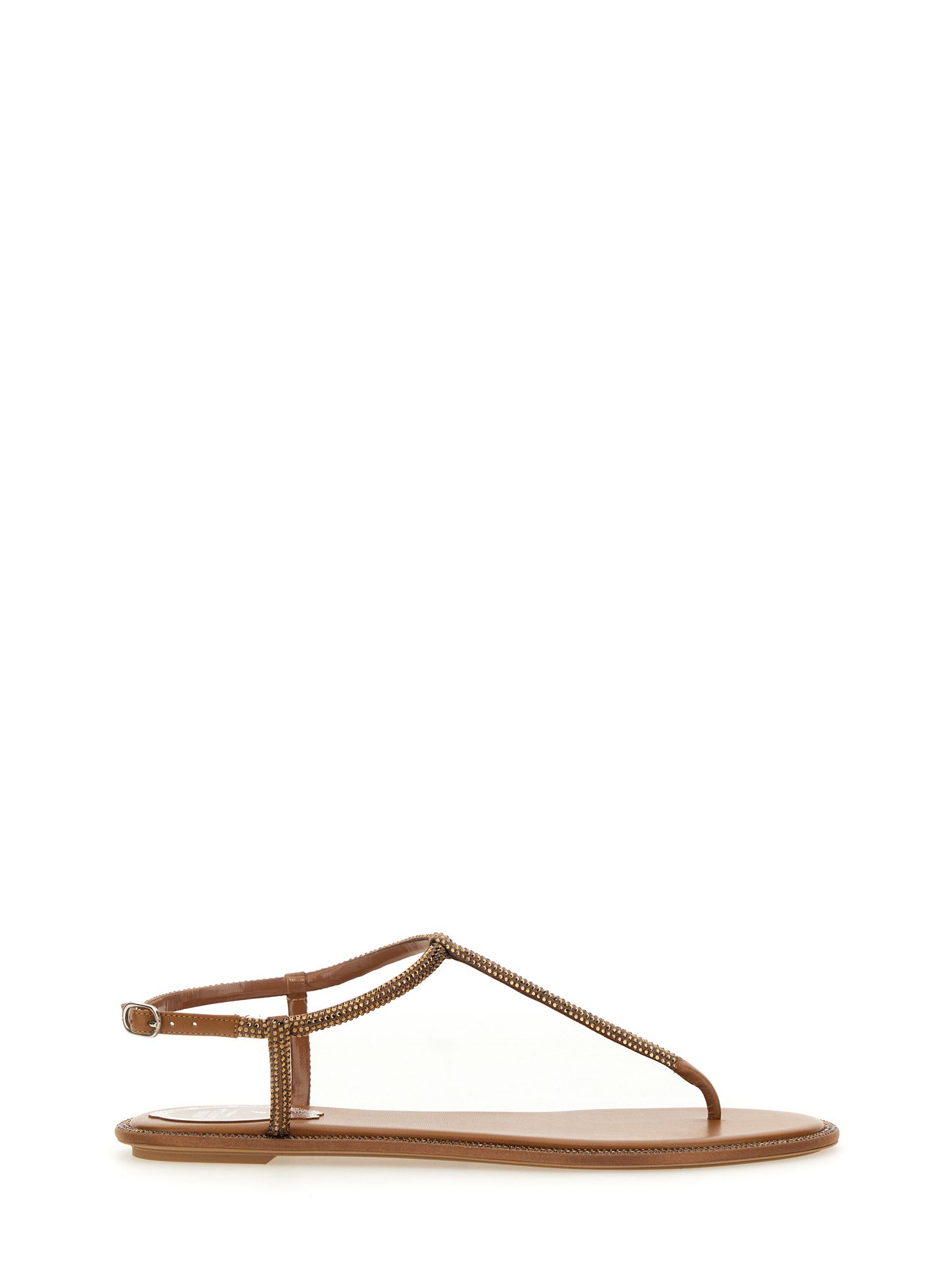 Shop René Caovilla Sandal "diana" In Beige