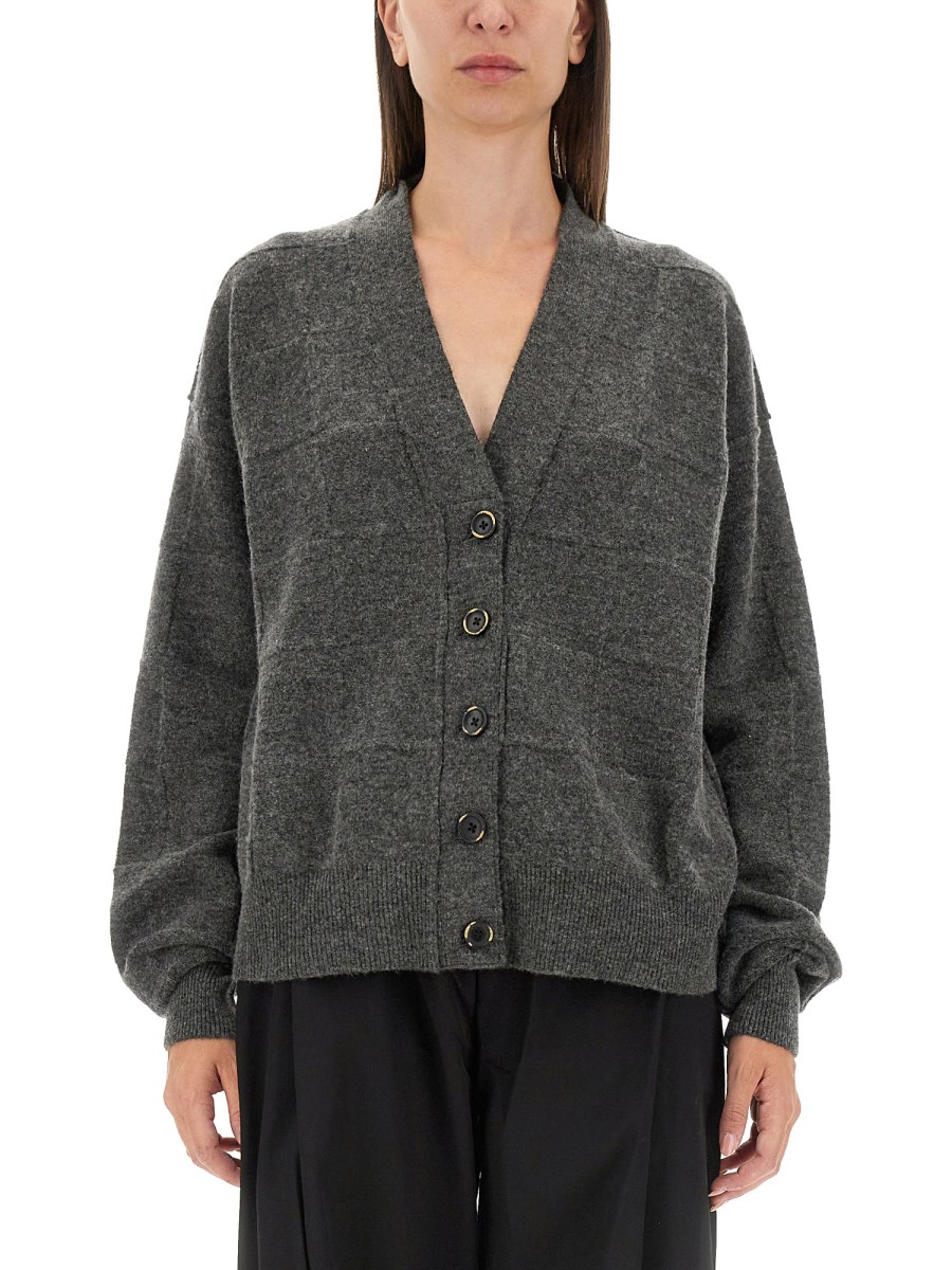 UMA WANG CARDIGAN IN MISTO LANA CON SCOLLO A V