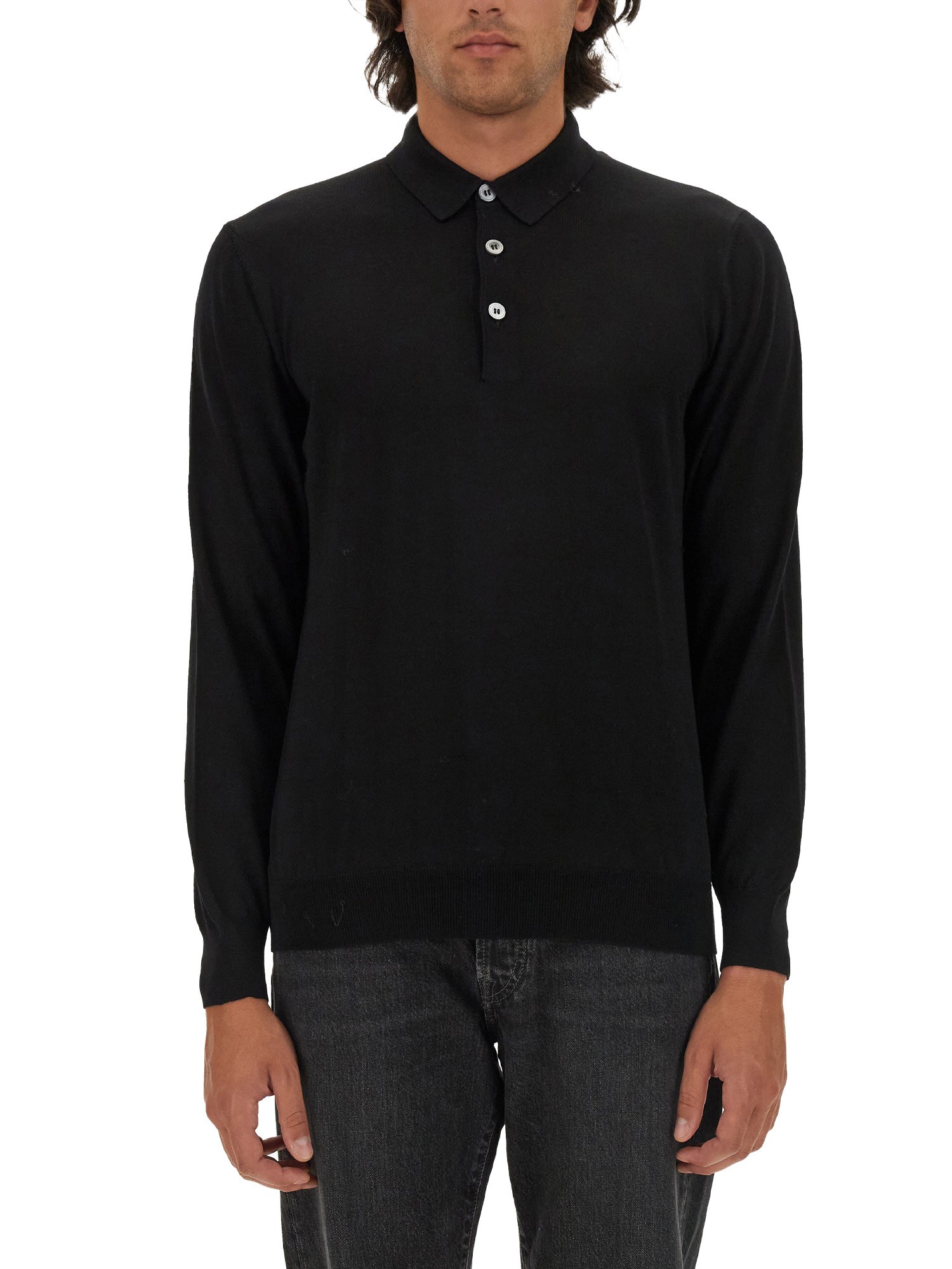 Shop Lardini Wool Jersey. In Black