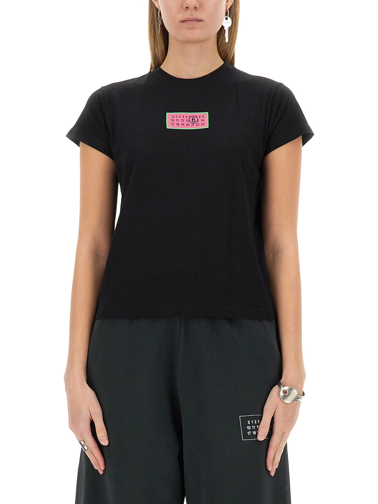 Shop Mm6 Maison Margiela T-shirt "numeric" In Black