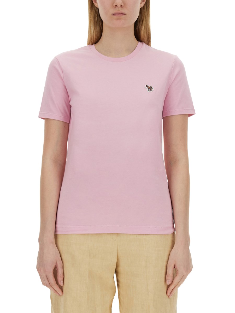 PS BY PAUL SMITH T-SHIRT IN JERSEY DI COTONE CON PATCH LOGO