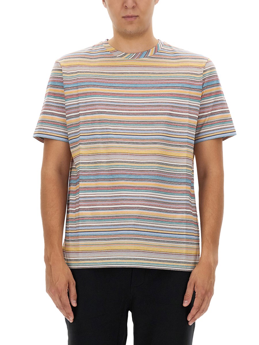 PAUL SMITH - SIGNATURE STRIPE COTTON T-SHIRT - Eleonora Bonucci