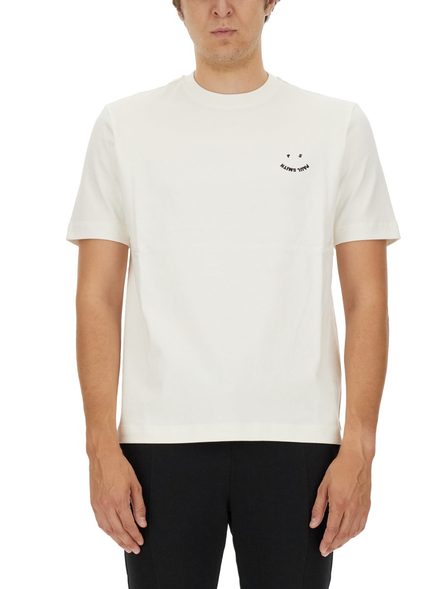 PS BY PAUL SMITH T-SHIRT HAPPY IN COTONE