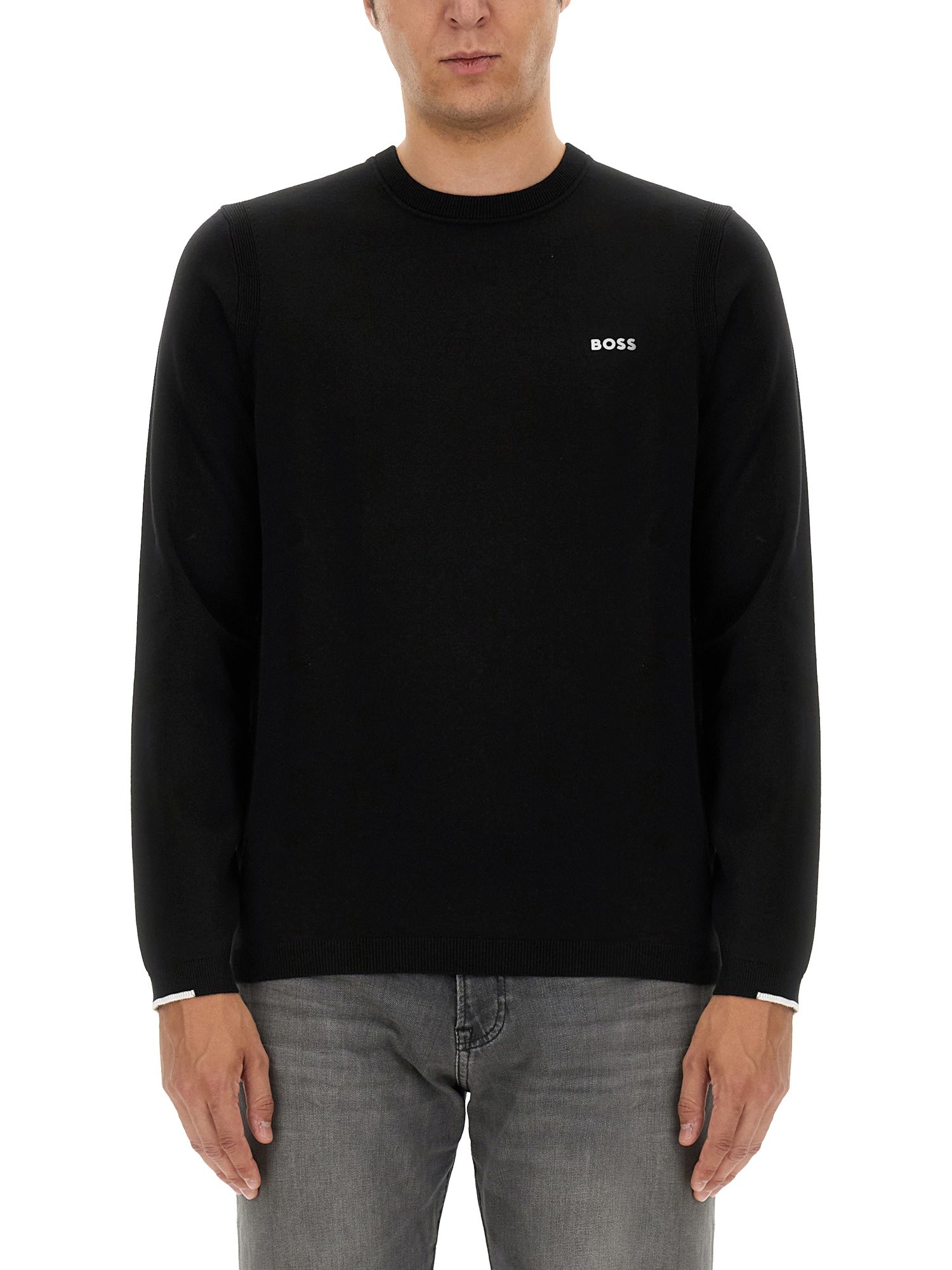 Shop Hugo Boss Sweatshirt With Logo In Black