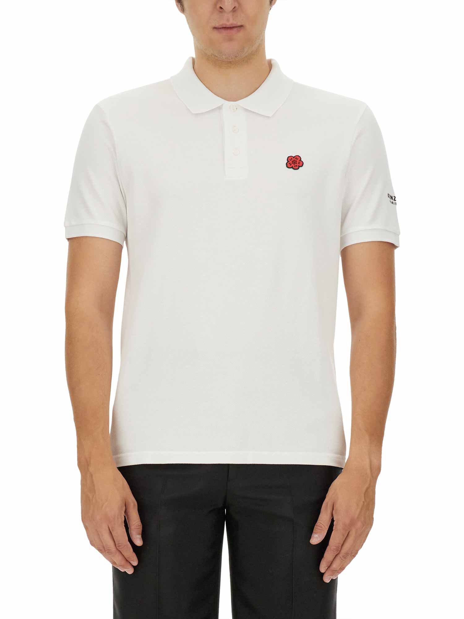 Shop Kenzo "boke Flower" Polo Shirt In White