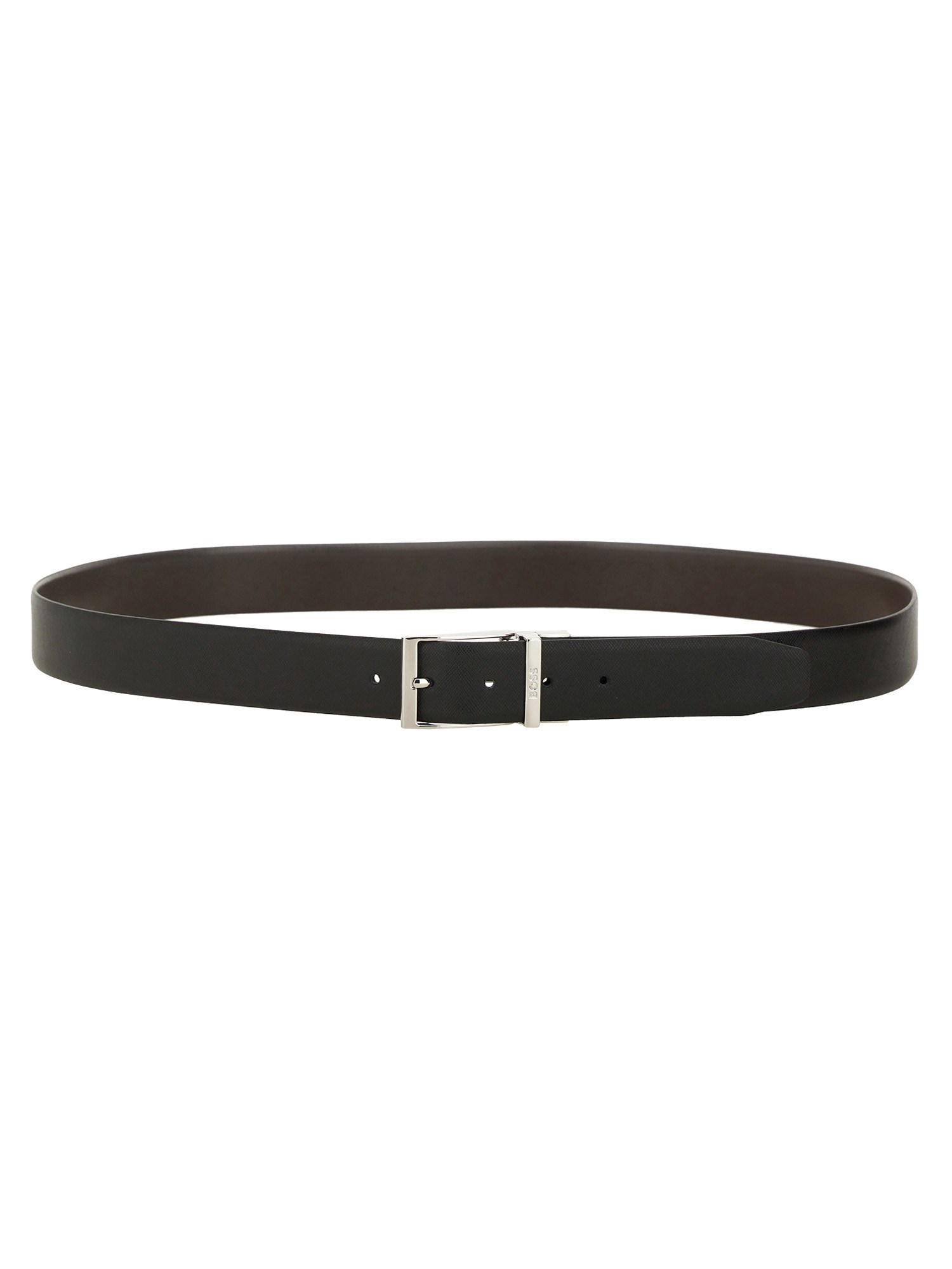 Shop Hugo Boss Leather Belt In Black