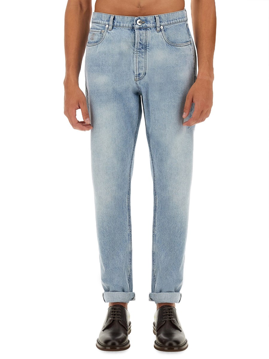 BRUNELLO CUCINELLI JEANS ICONIC FIT IN DENIM DI COTONE