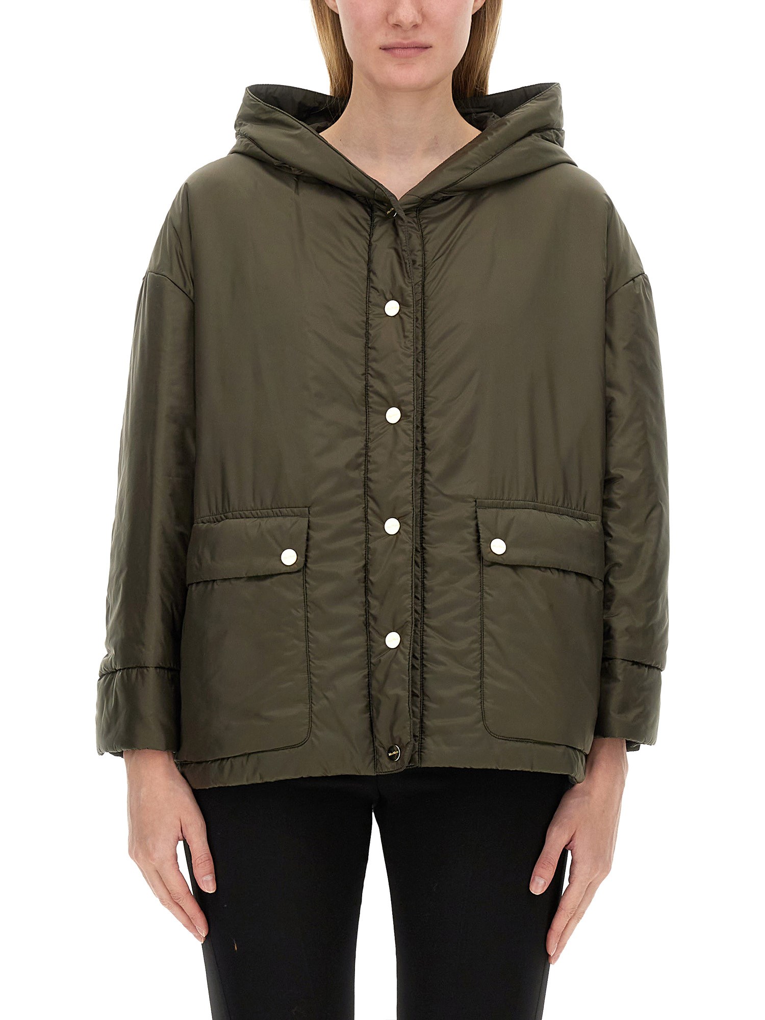 Max Mara Greenmo Jacket With Hood - The Cube In Green
