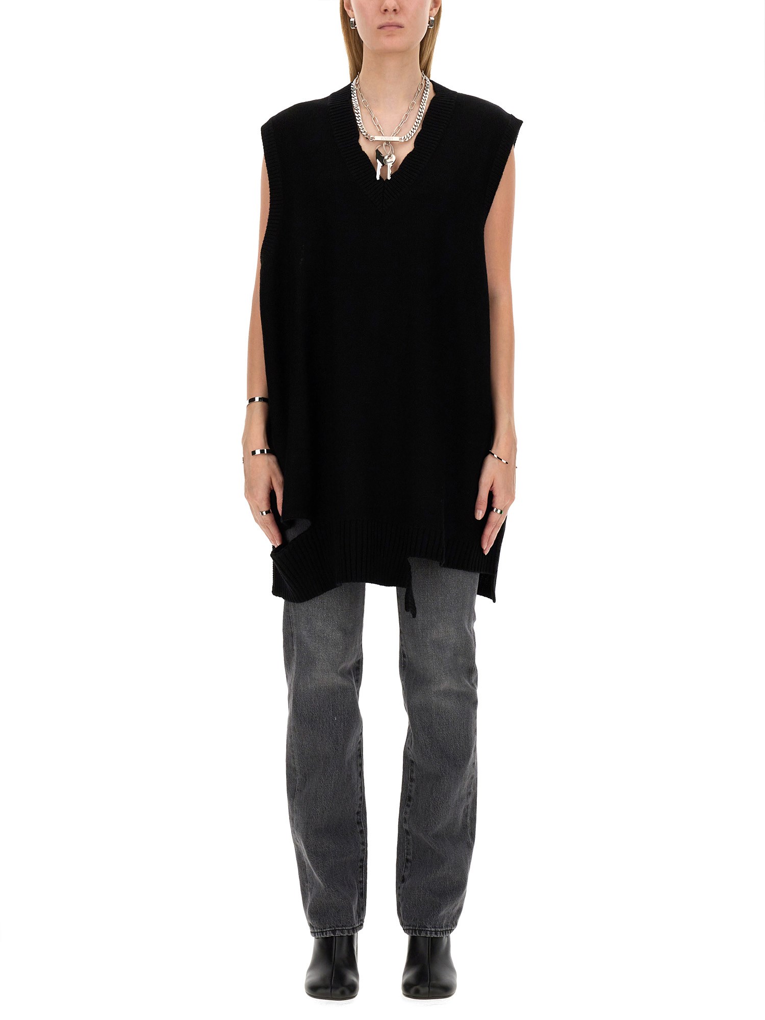 Shop Mm6 Maison Margiela Knit Dress In Black