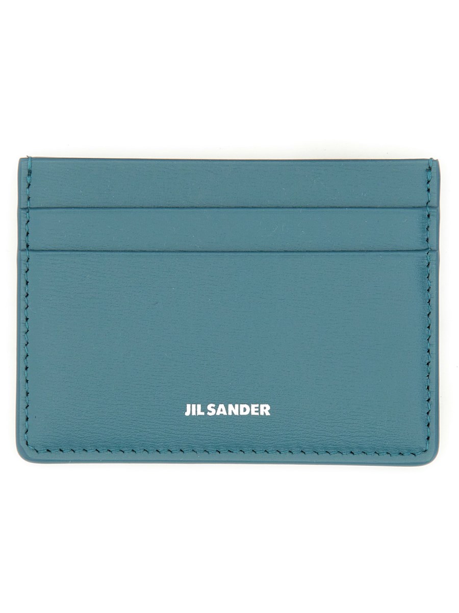 JIL SANDER - LEATHER CARD HOLDER WITH EMBOSSED LOGO