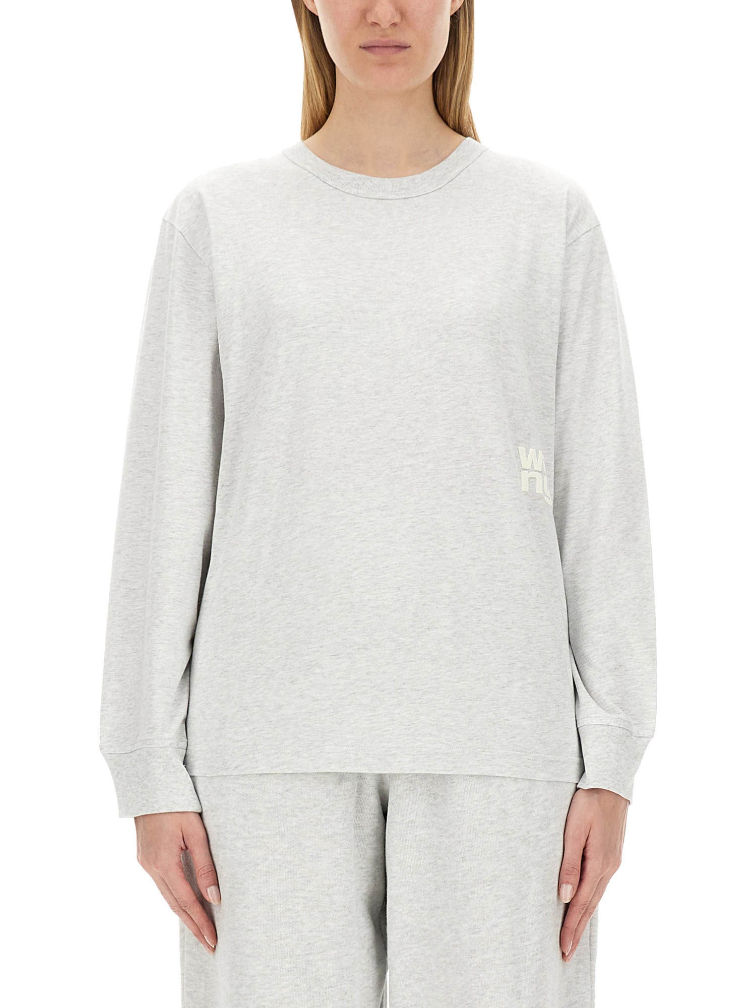 Shop Alexander Wang T Alexanderwang. T Sweatshirt With Logo In Grey