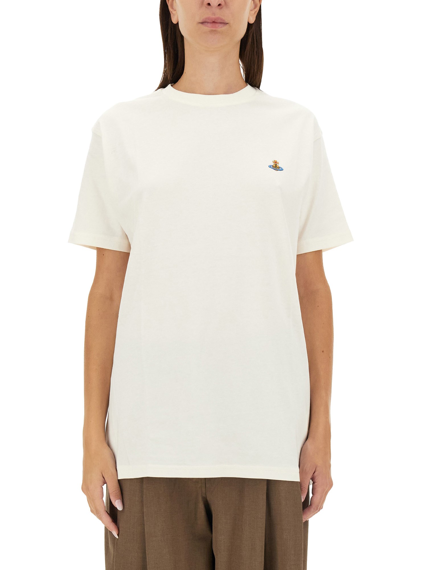 Shop Vivienne Westwood T-shirt "orb" In White