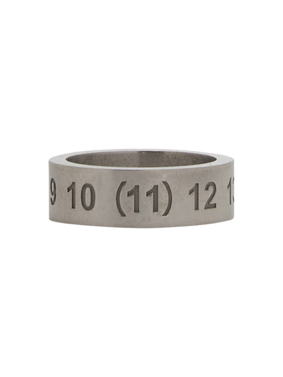 MAISON MARGIELA - SILVER RING WITH LOGO - Eleonora Bonucci