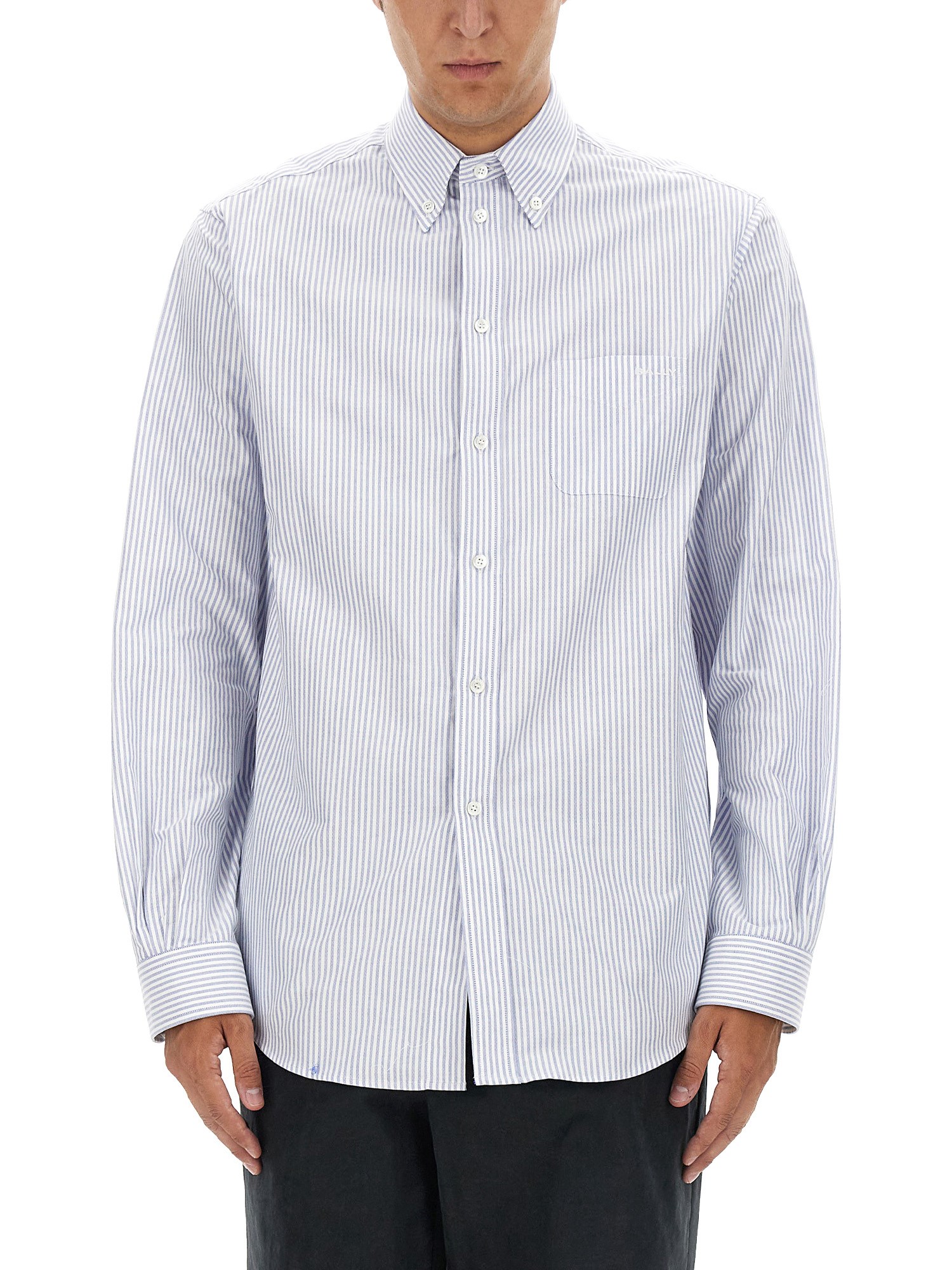 Bally Men's Shirt With Logo In Azure