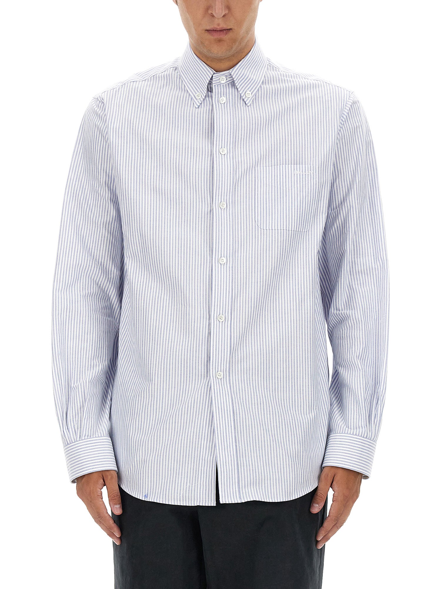 Shop Bally Shirt With Logo In Azure