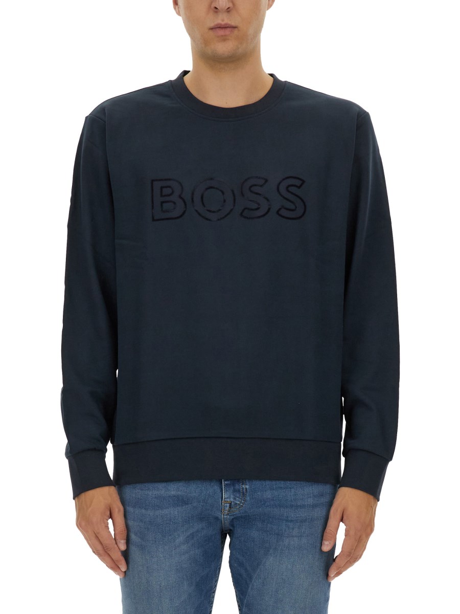 BOSS FELPA IN COTONE CON LOGO