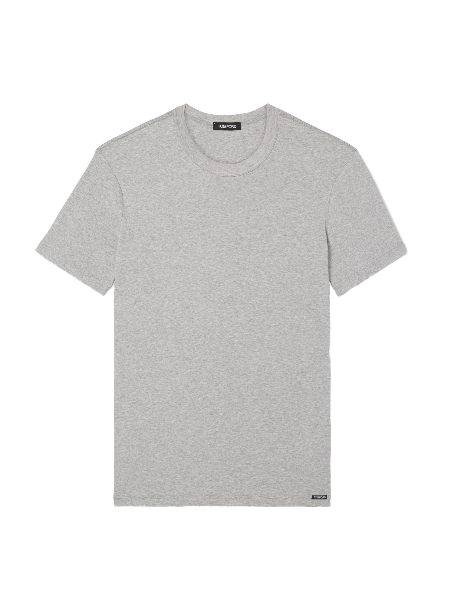 Tom Ford Gray Cotton Stretch Jersey T-shirt In Grey