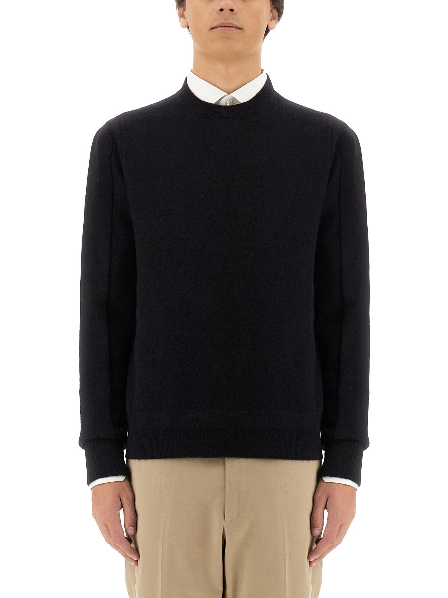 Zegna Men's Cashmere And Silk Sweater In Black