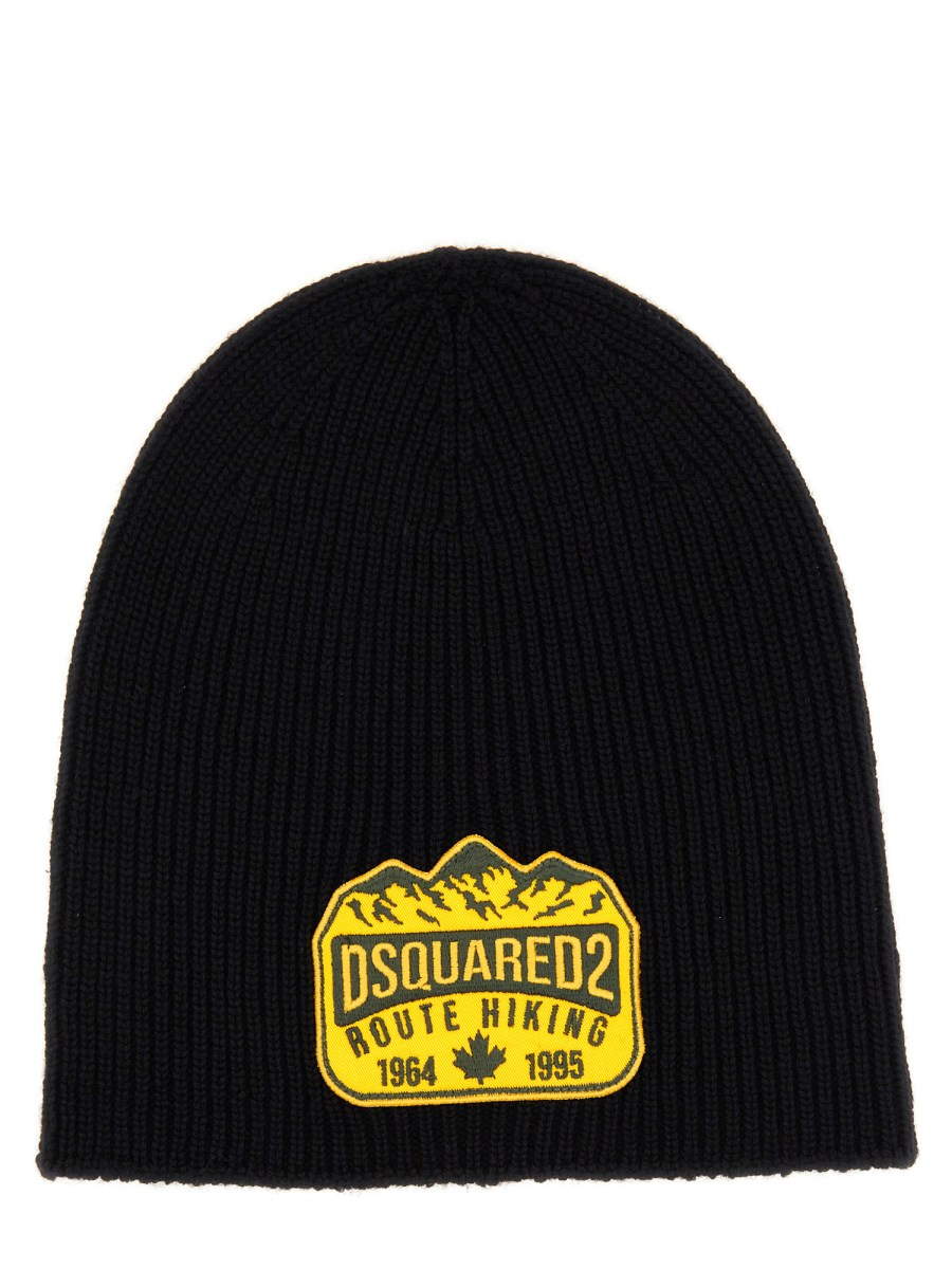 DSQUARED BEANIE HAT WITH PATCH Eleonora Bonucci