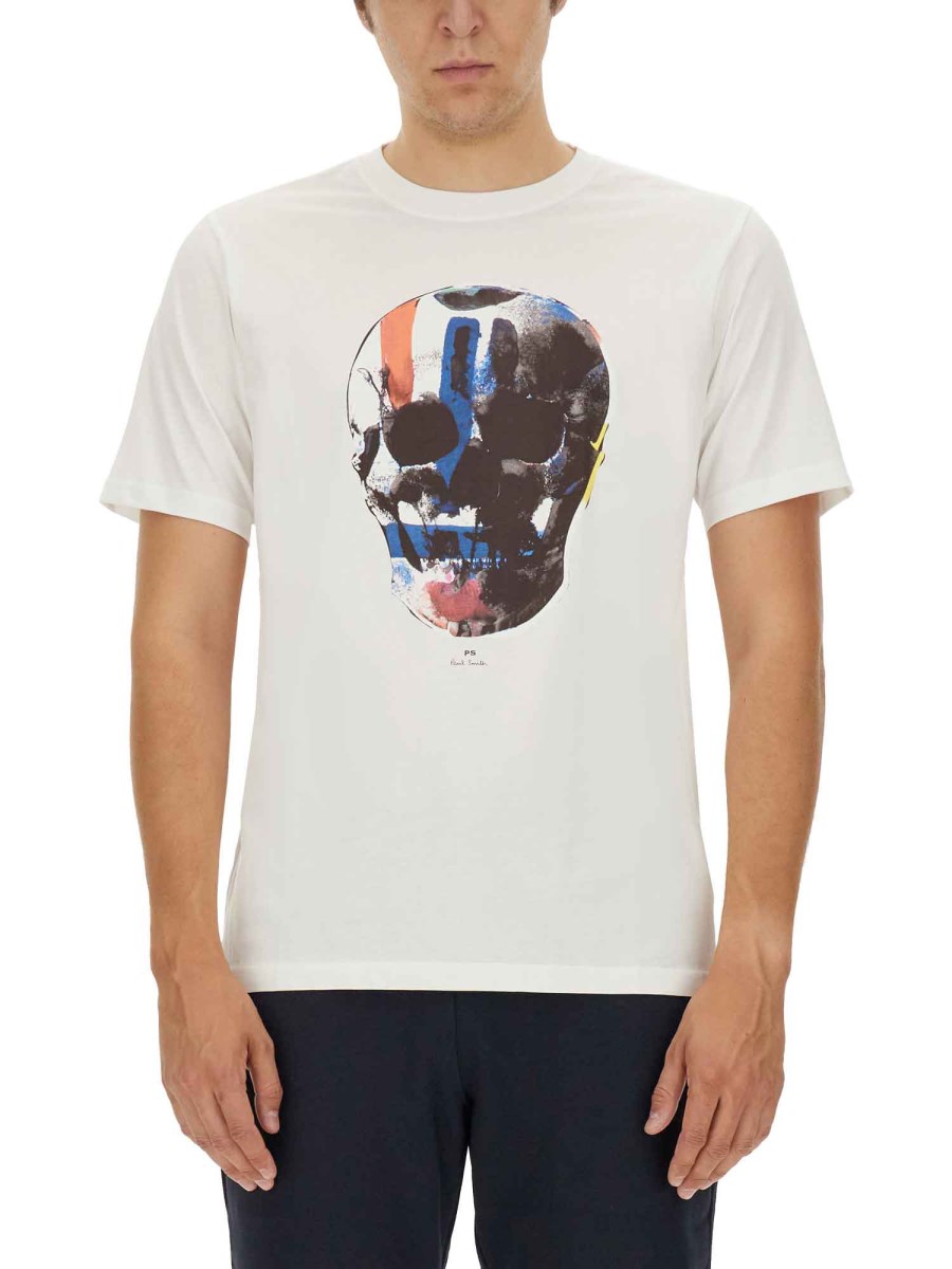 PS BY PAUL SMITH T-SHIRT SKULL IN COTONE