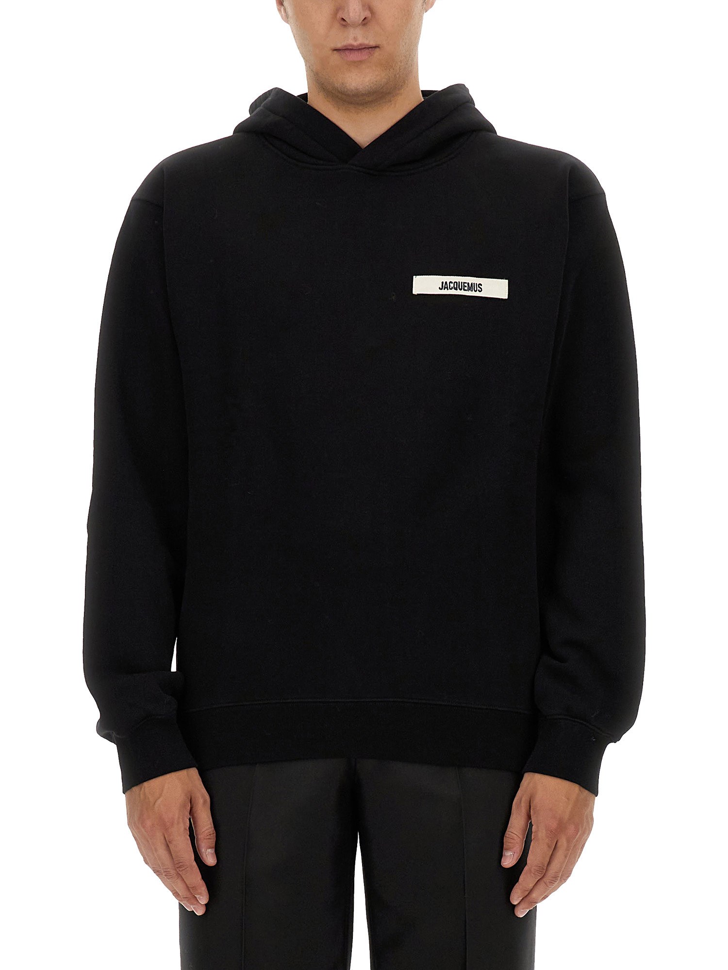 Shop Jacquemus Grosgrain Sweatshirt In Black