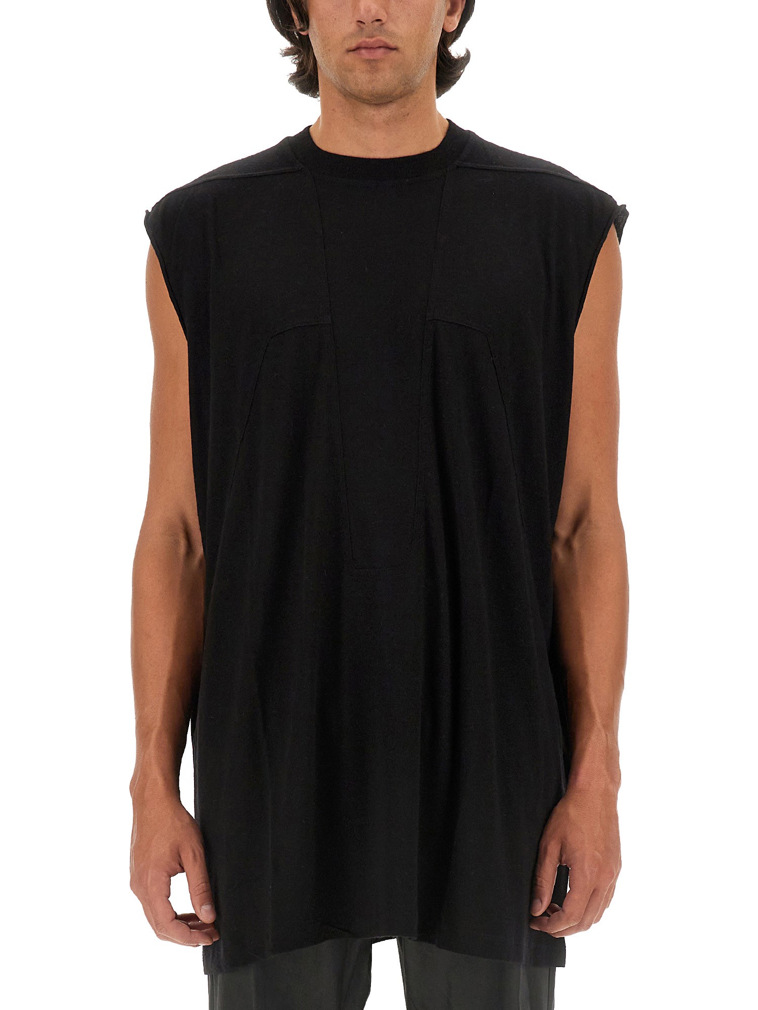 Rick Owens Splintered Tarp T Pearl T-shirt In Black | ModeSens