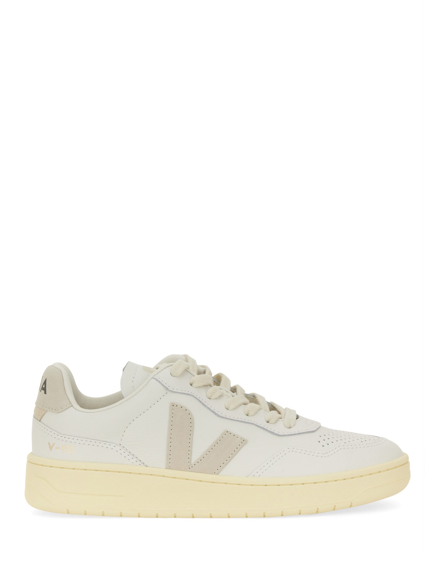 Veja V-90 O.t. Leather Sneakers White In White