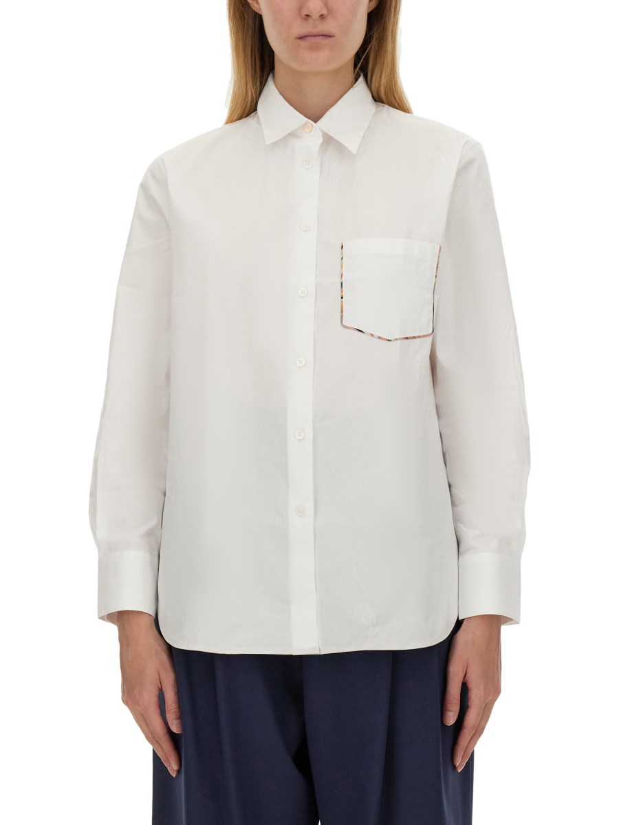 PS BY PAUL SMITH CAMICIA OVERSIZE FIT IN POPELINE DI COTONE