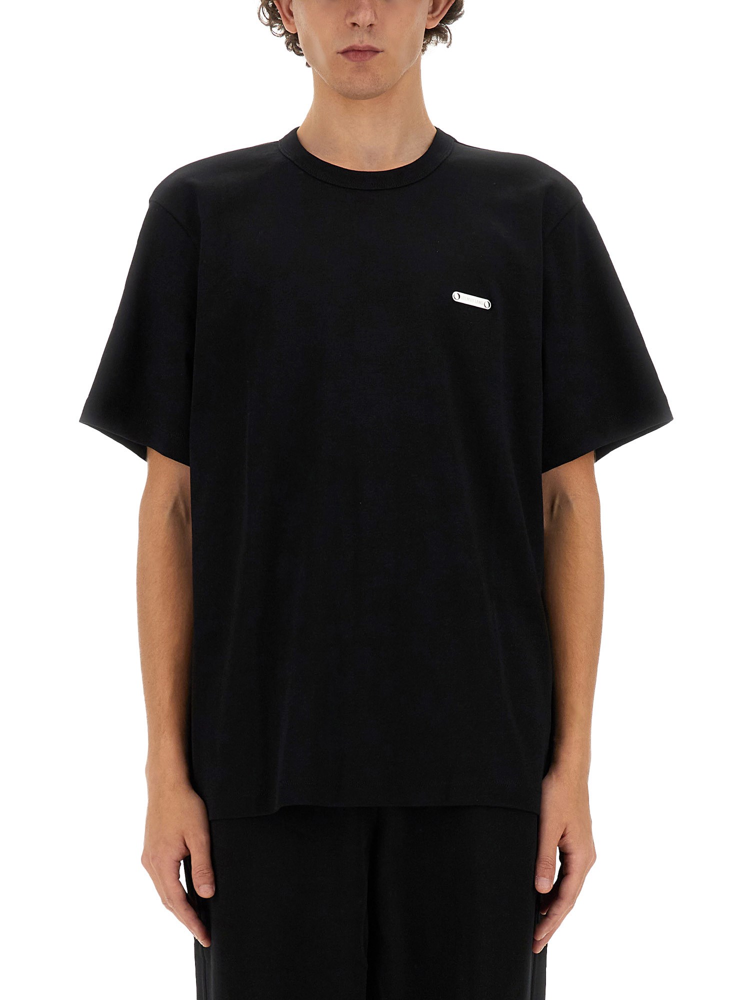 Shop Helmut Lang Metal Logo T-shirt In Black