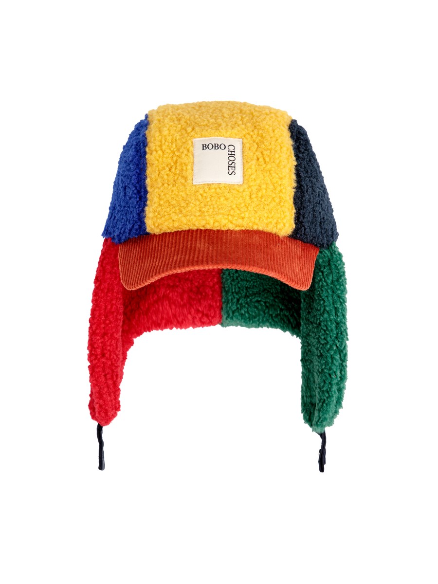 baby color block sheepskin chapka