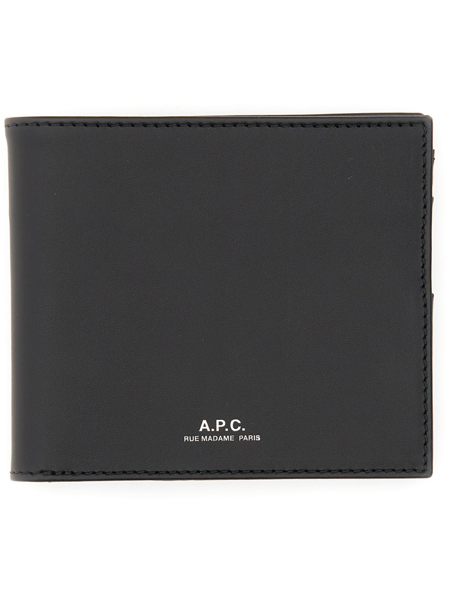 A.P.C. PORTAFOGLIO "ALY" IN PELLE CON LOGO