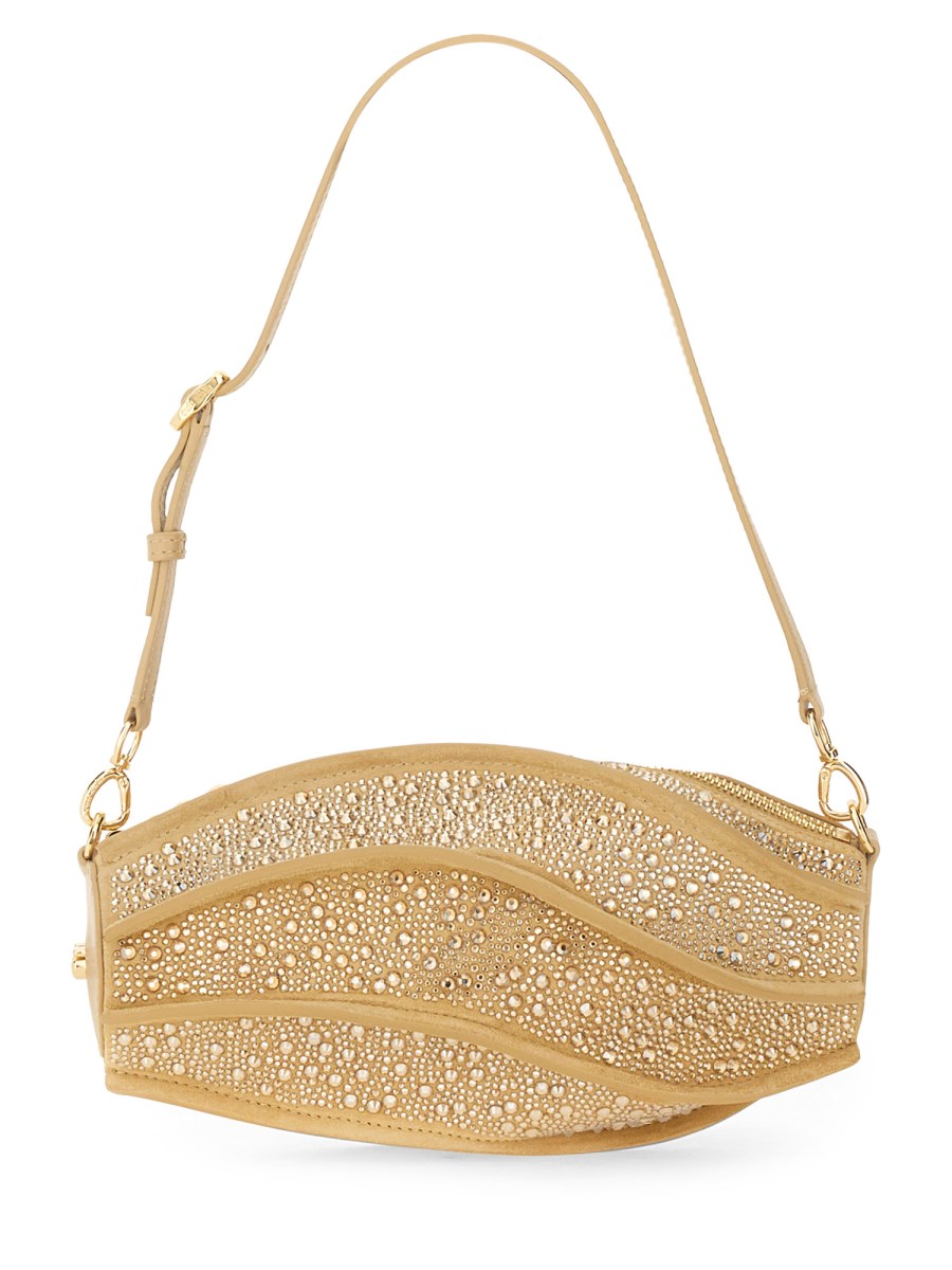 CULT GAIA CLUTCH MYRNA IN PELLE CON STRASS